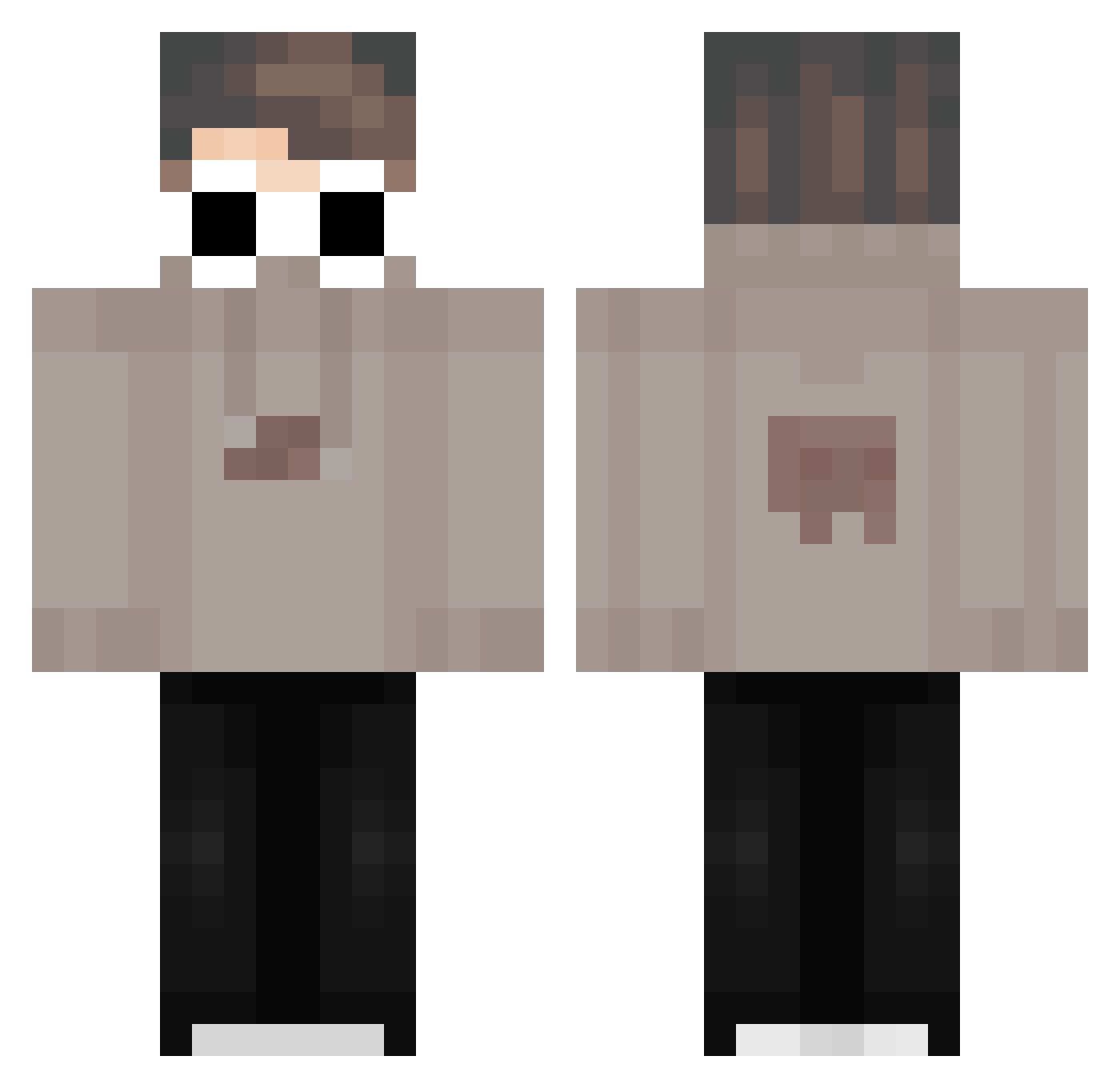 V1per3k Minecraft skin, front and back view