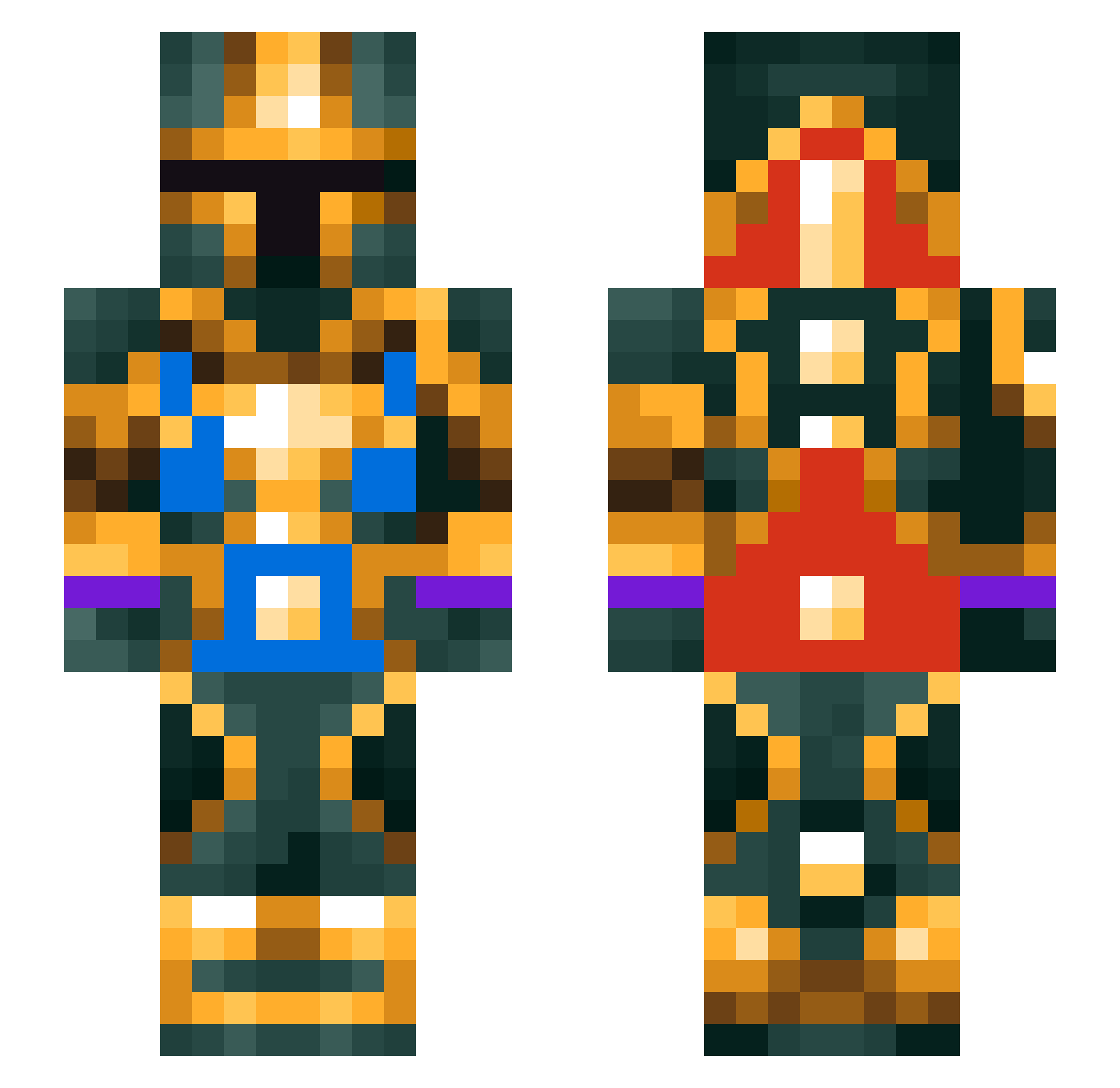 vihko Minecraft skin, front and back view