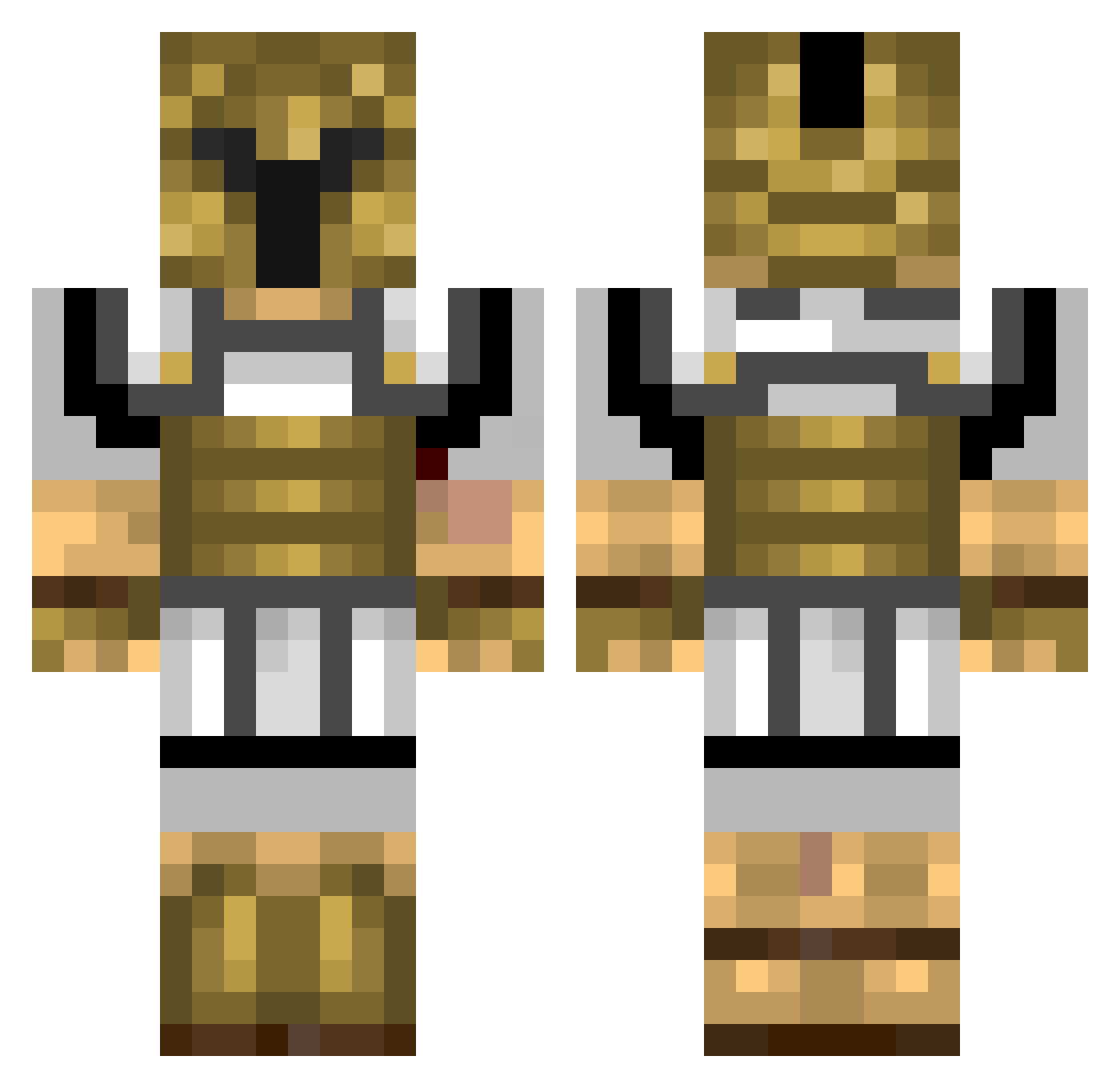 Longworth Minecraft skin, front and back view