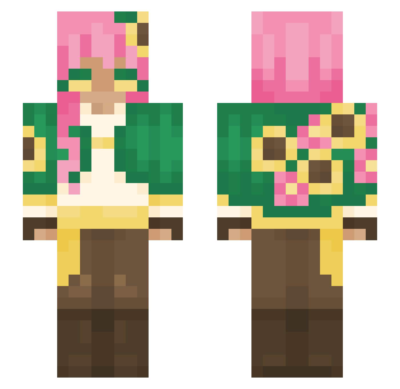 wiltingsunburst Minecraft skin, front and back view