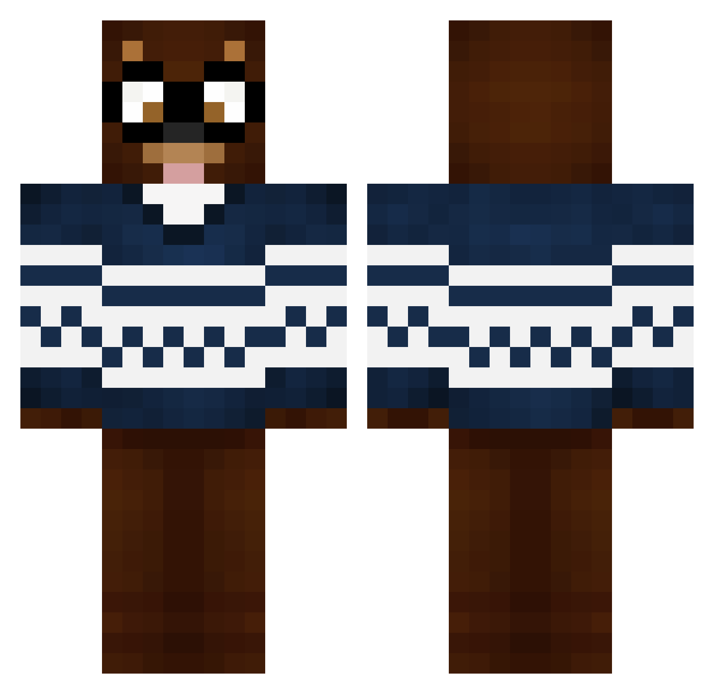 Shiotaij Minecraft skin, front and back view