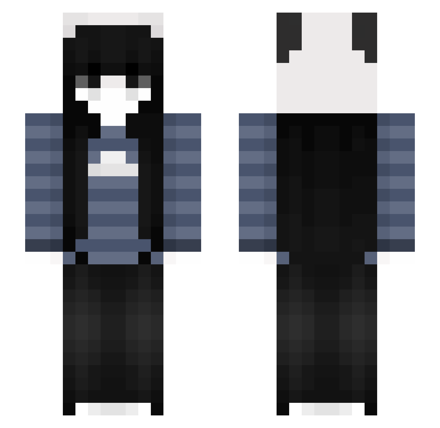 waferfilling Minecraft skin, front and back view