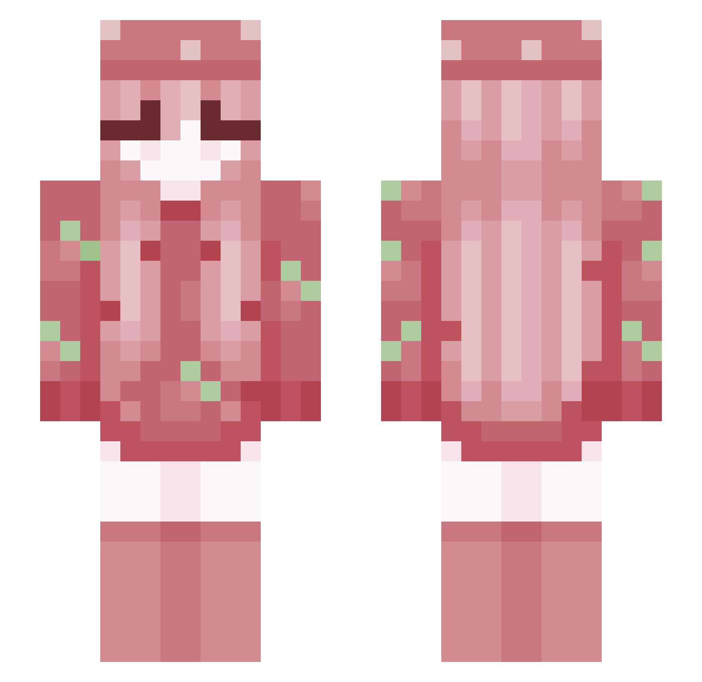 ReCheerio Minecraft skin, front and back view