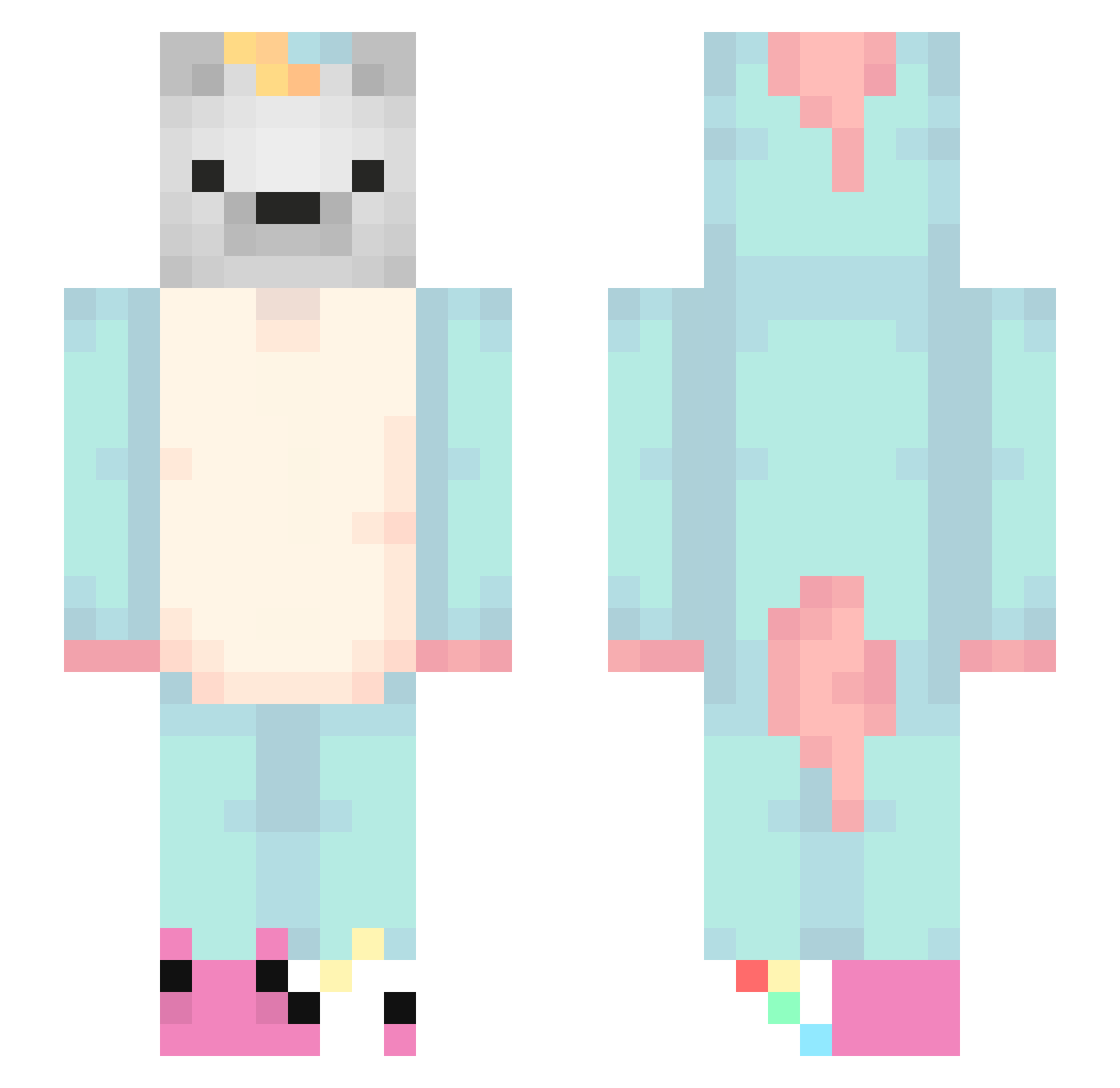 __zyozyo Minecraft skin, front and back view