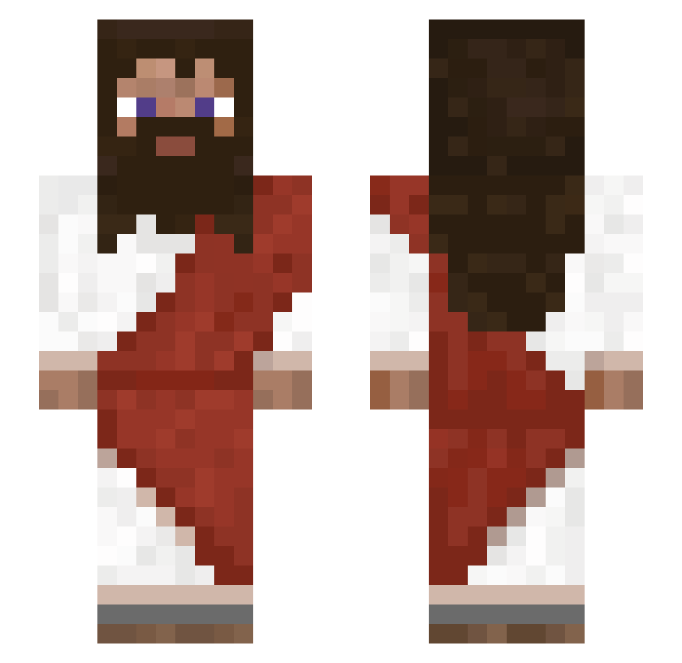 Jackson_z Minecraft skin, front and back view