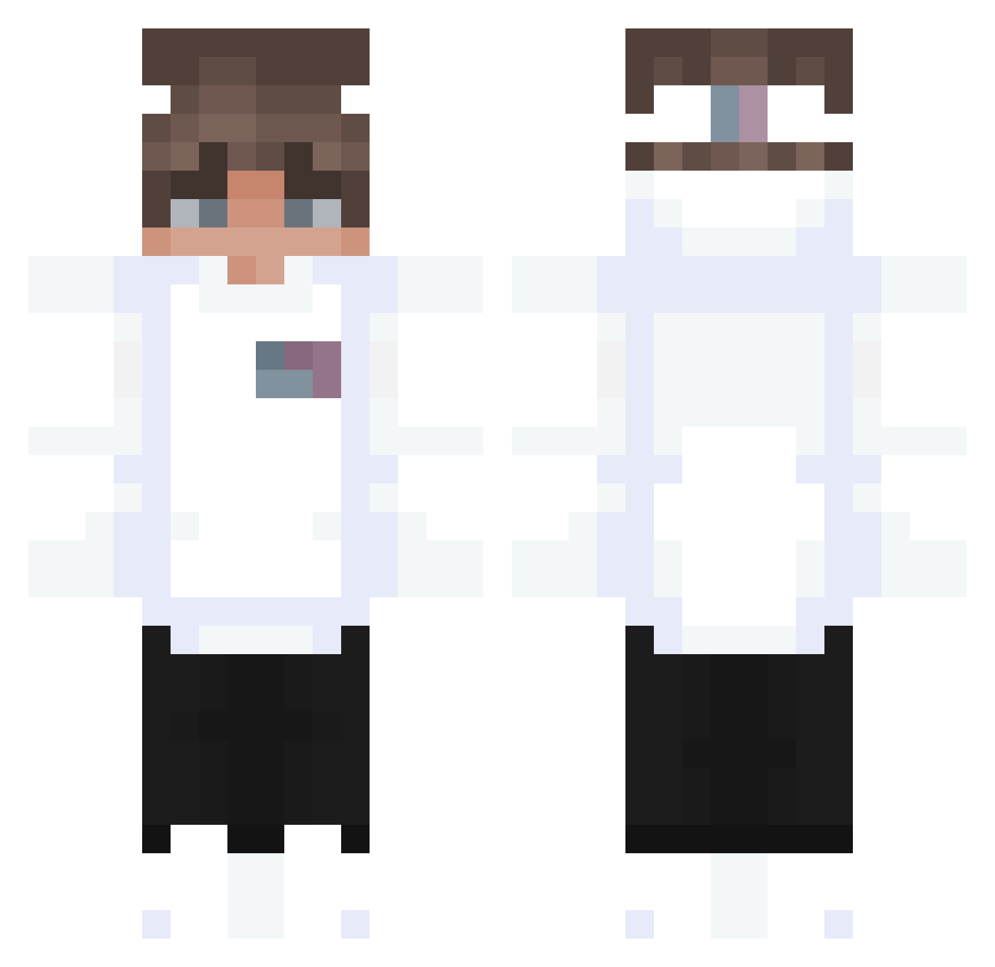 xexuMC Minecraft skin, front and back view