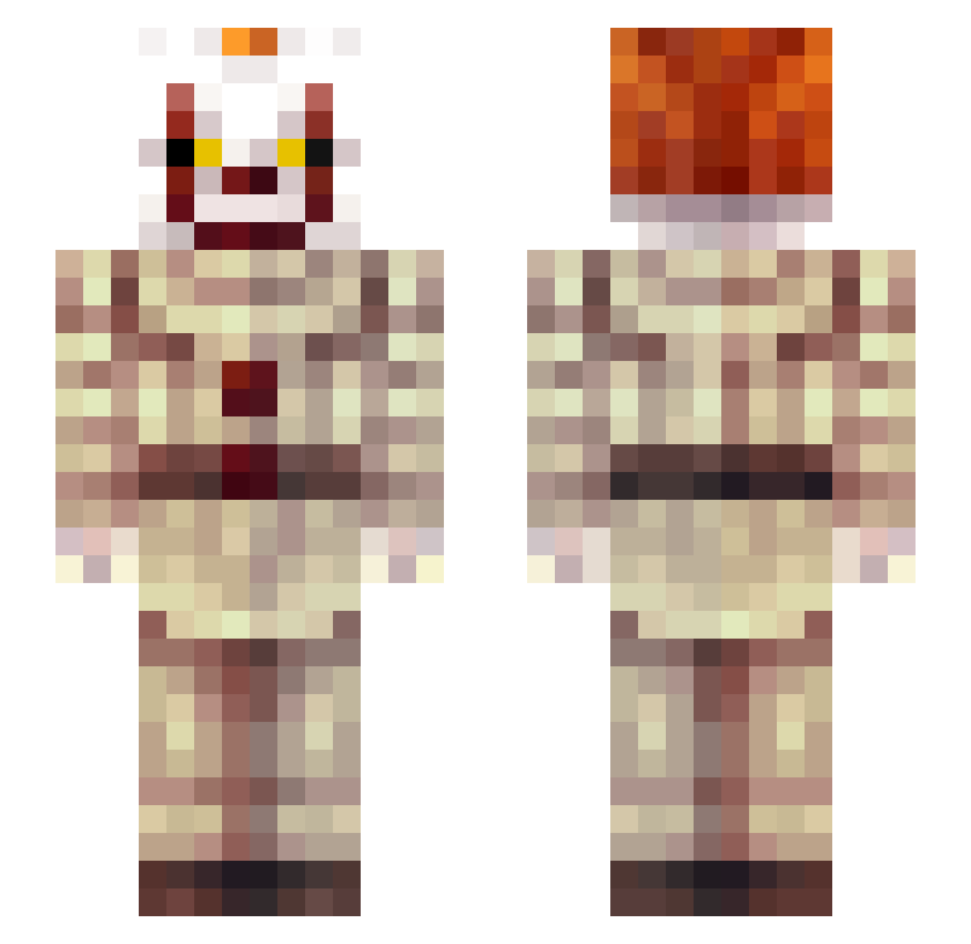ferzn Minecraft skin, front and back view