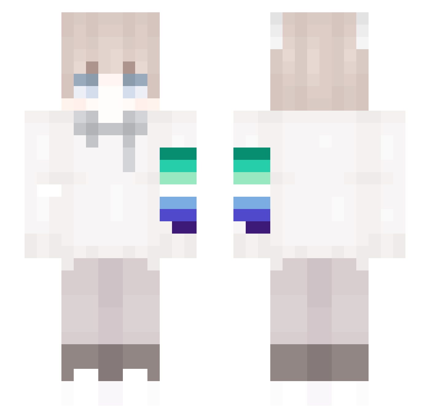 paniinie Minecraft skin, front and back view