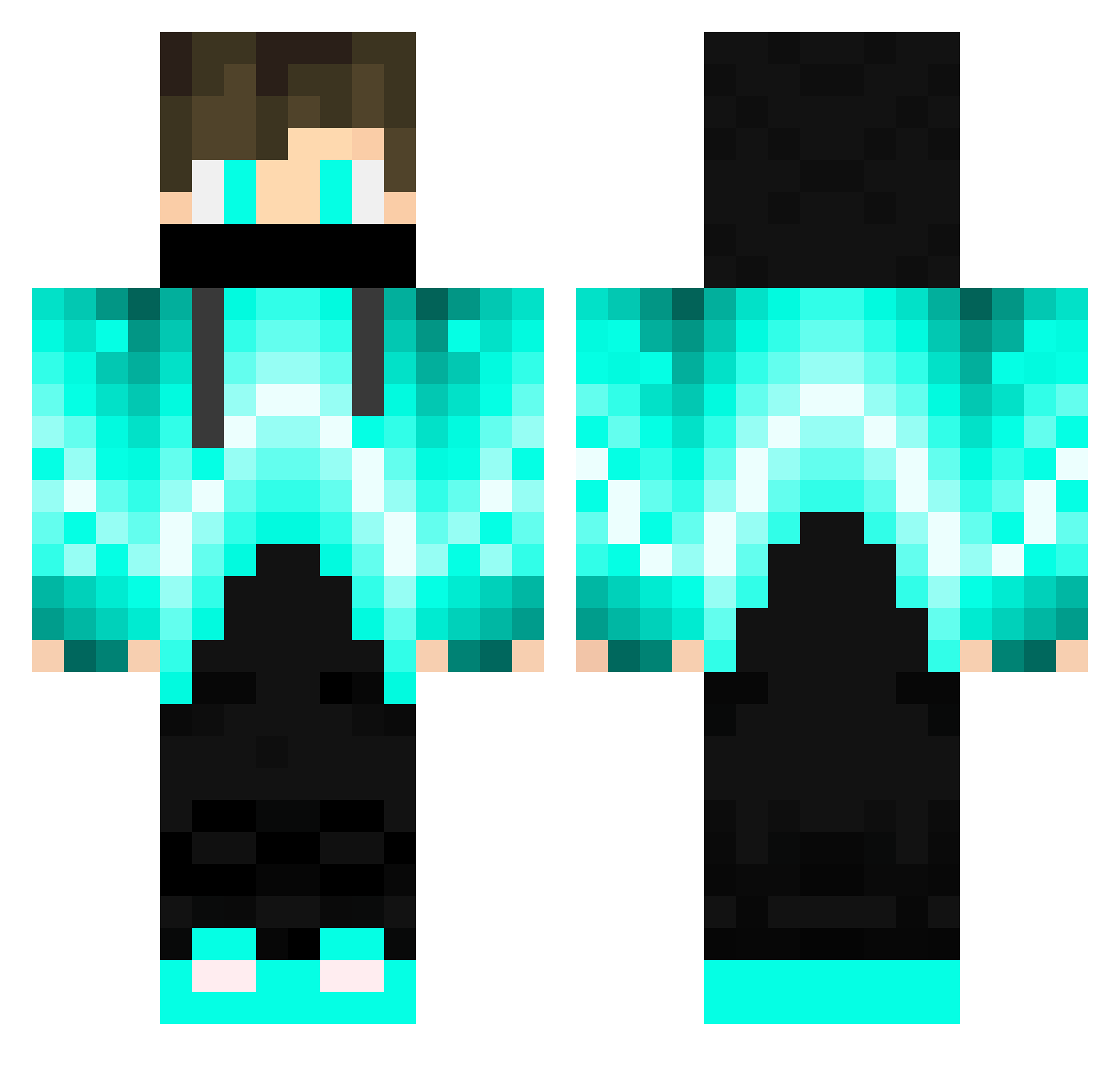 Clo_udy Minecraft skin, front and back view