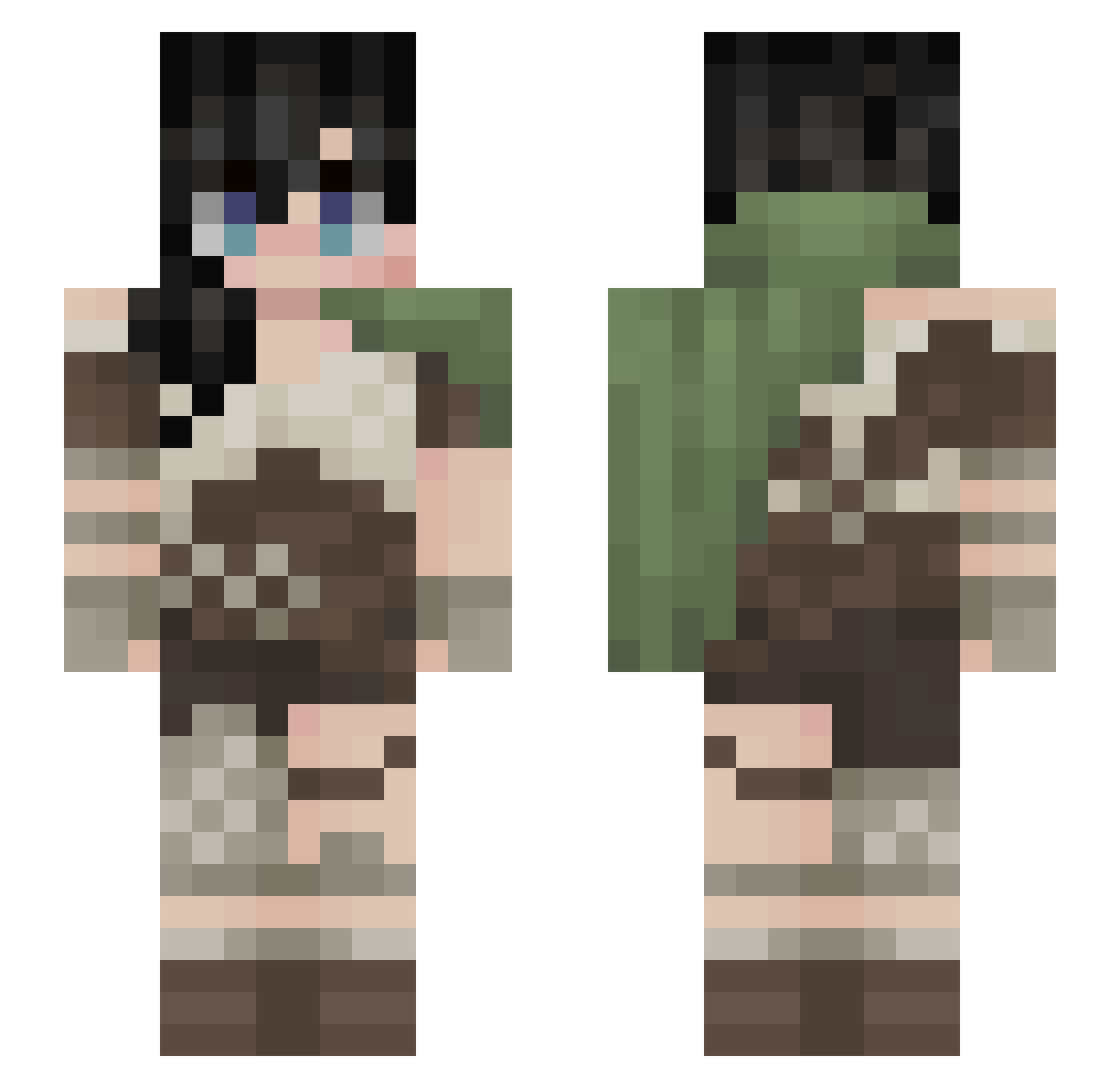 PurpleDahlia Minecraft skin, front and back view