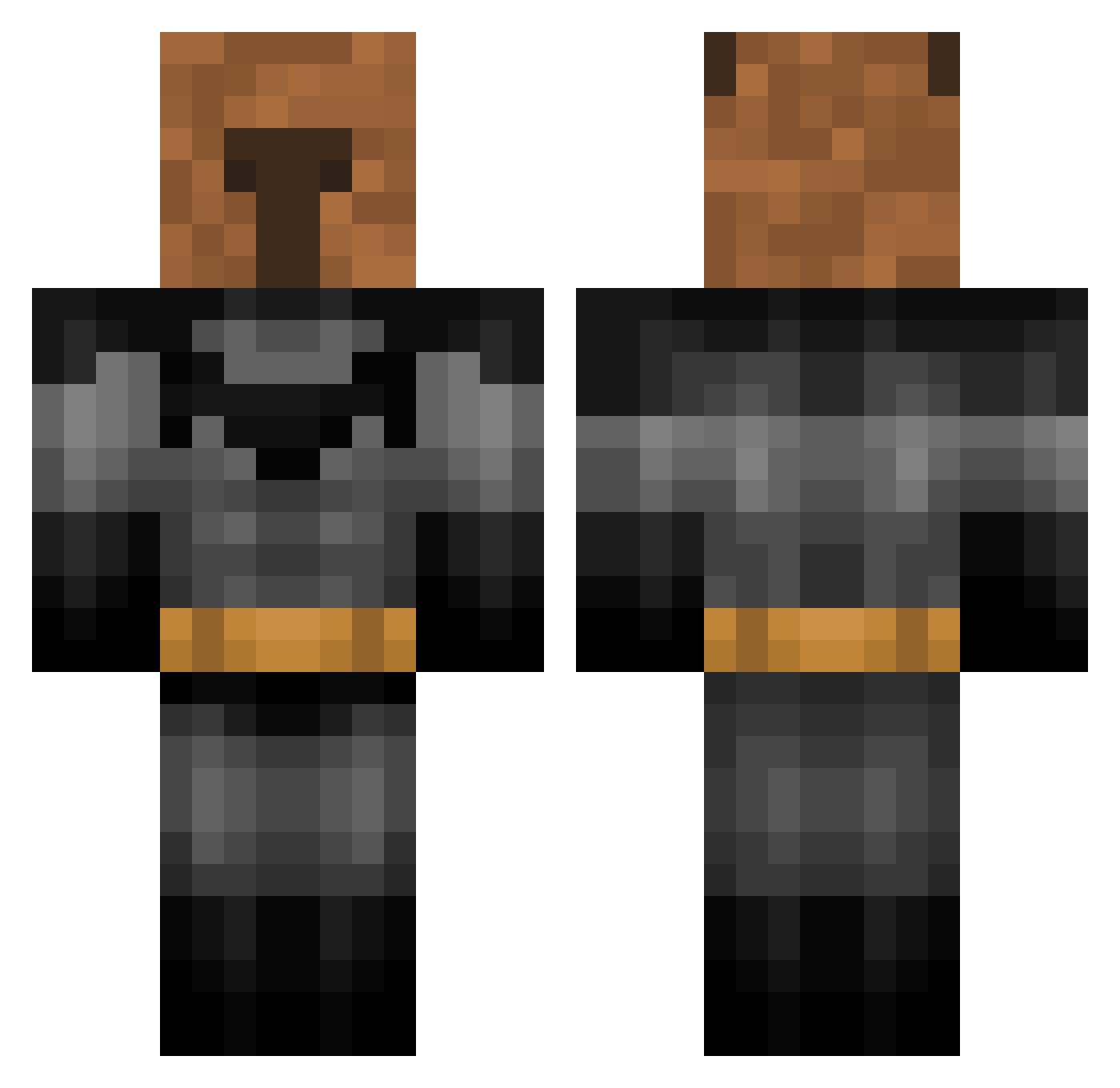 popelray Minecraft skin, front and back view