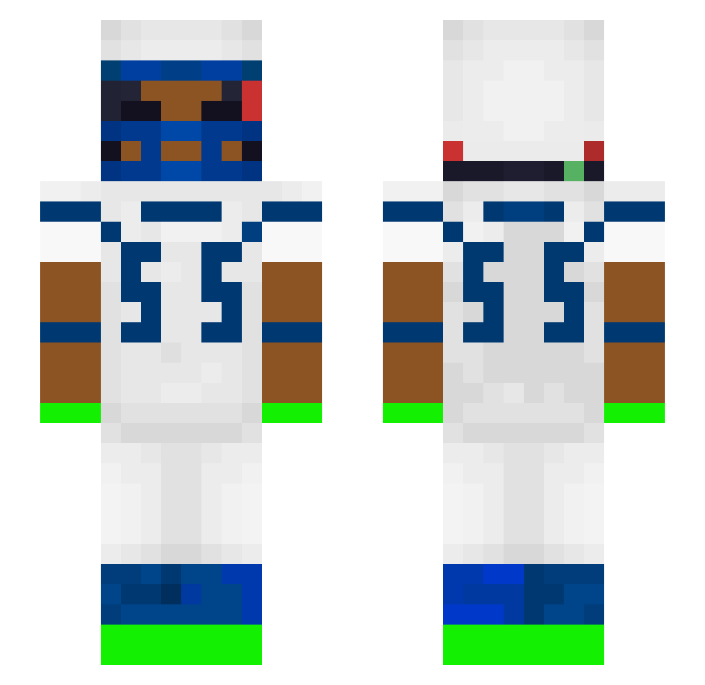 IronSean Minecraft skin, front and back view