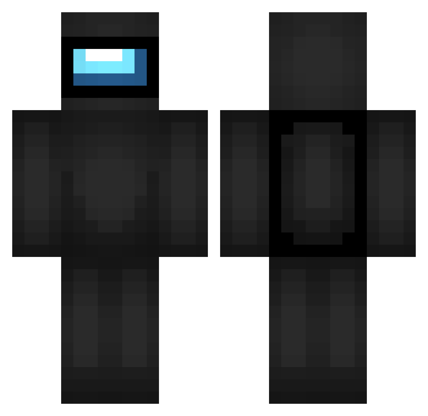B0MBASQUAD Minecraft skin, front and back view