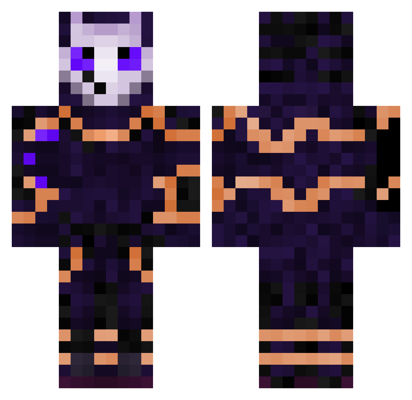 RaisedWriter144 Minecraft skin, front and back view