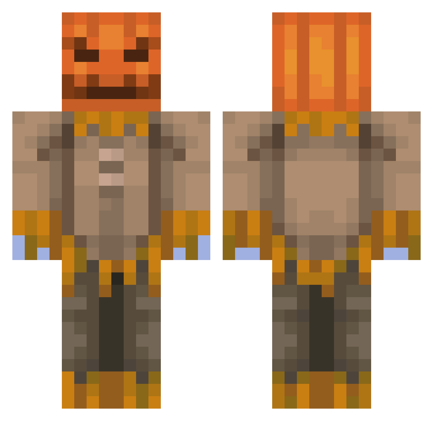 sneeaky Minecraft skin, front and back view