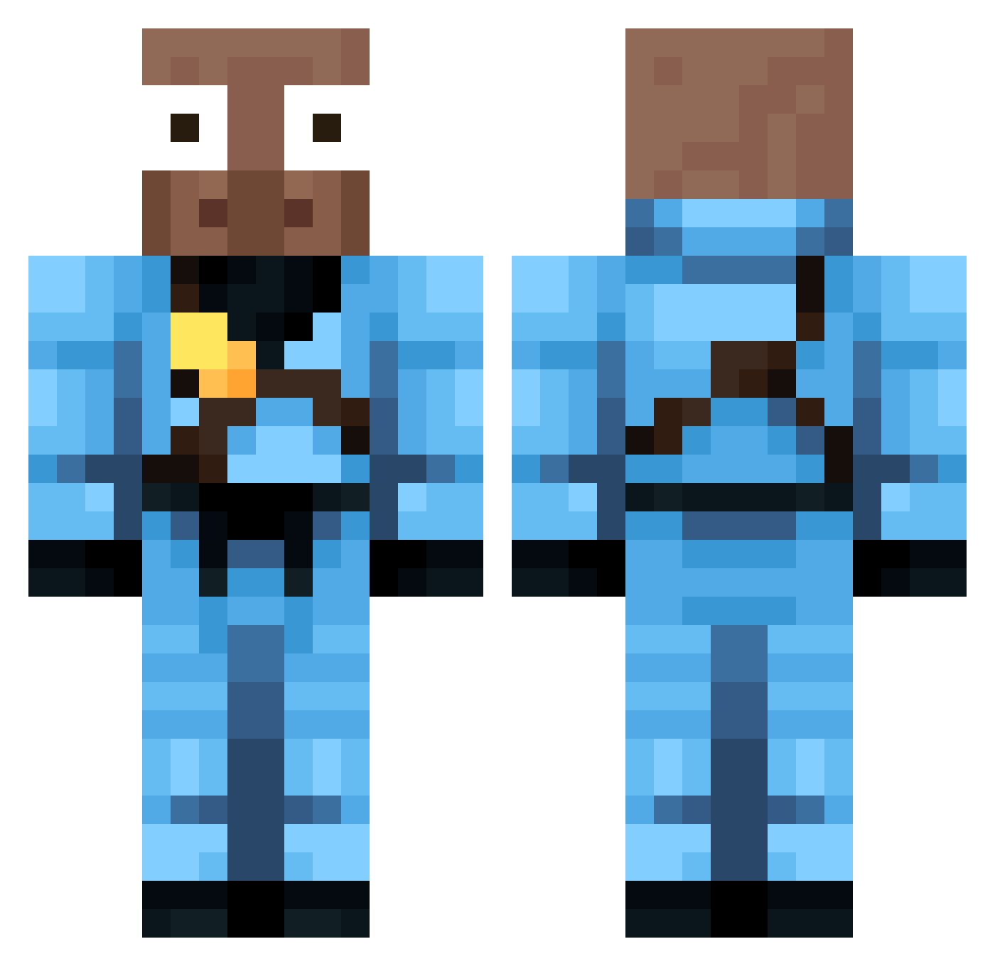 tisYAN Minecraft skin, front and back view