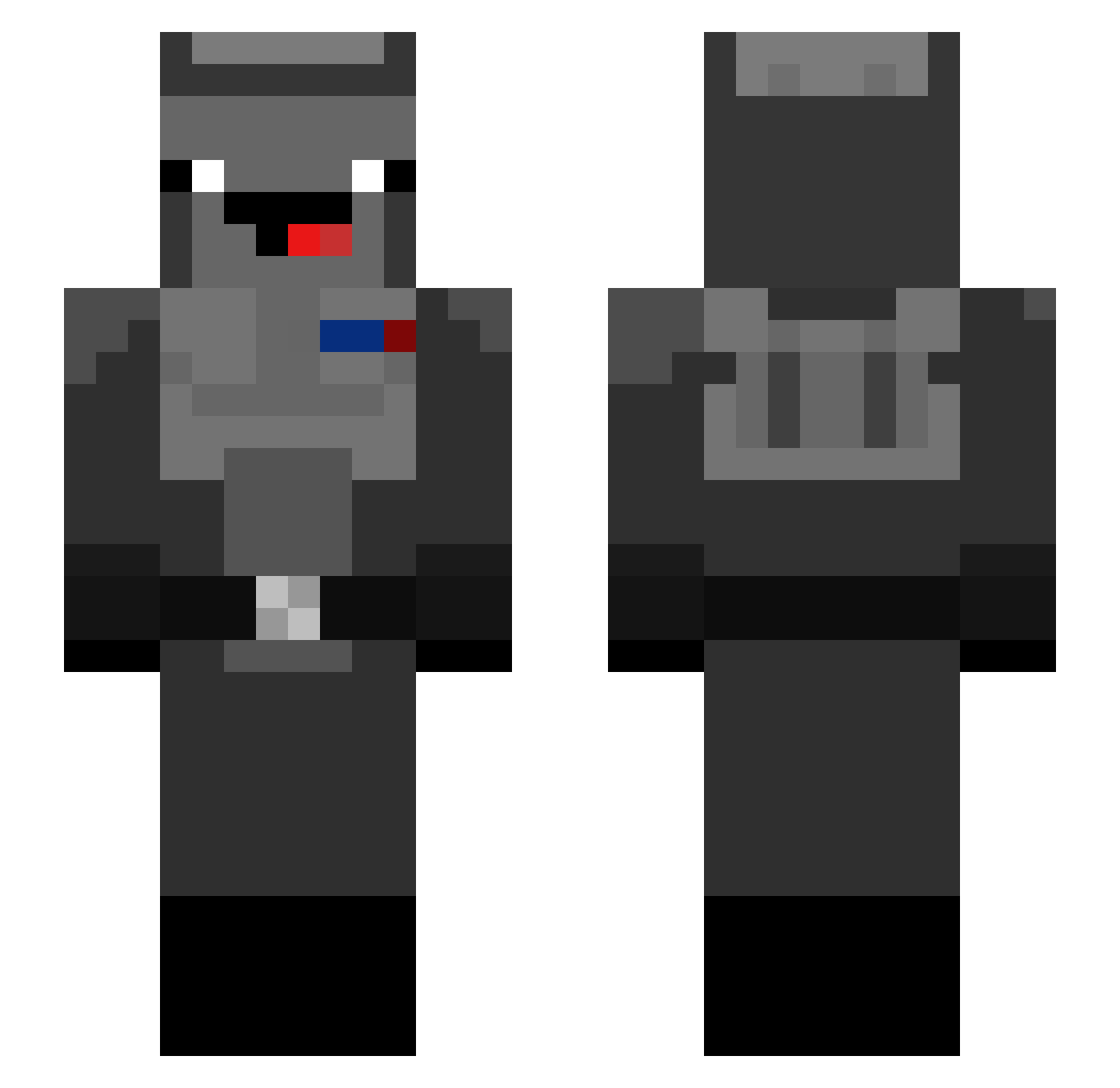 Kiaun Minecraft skin, front and back view