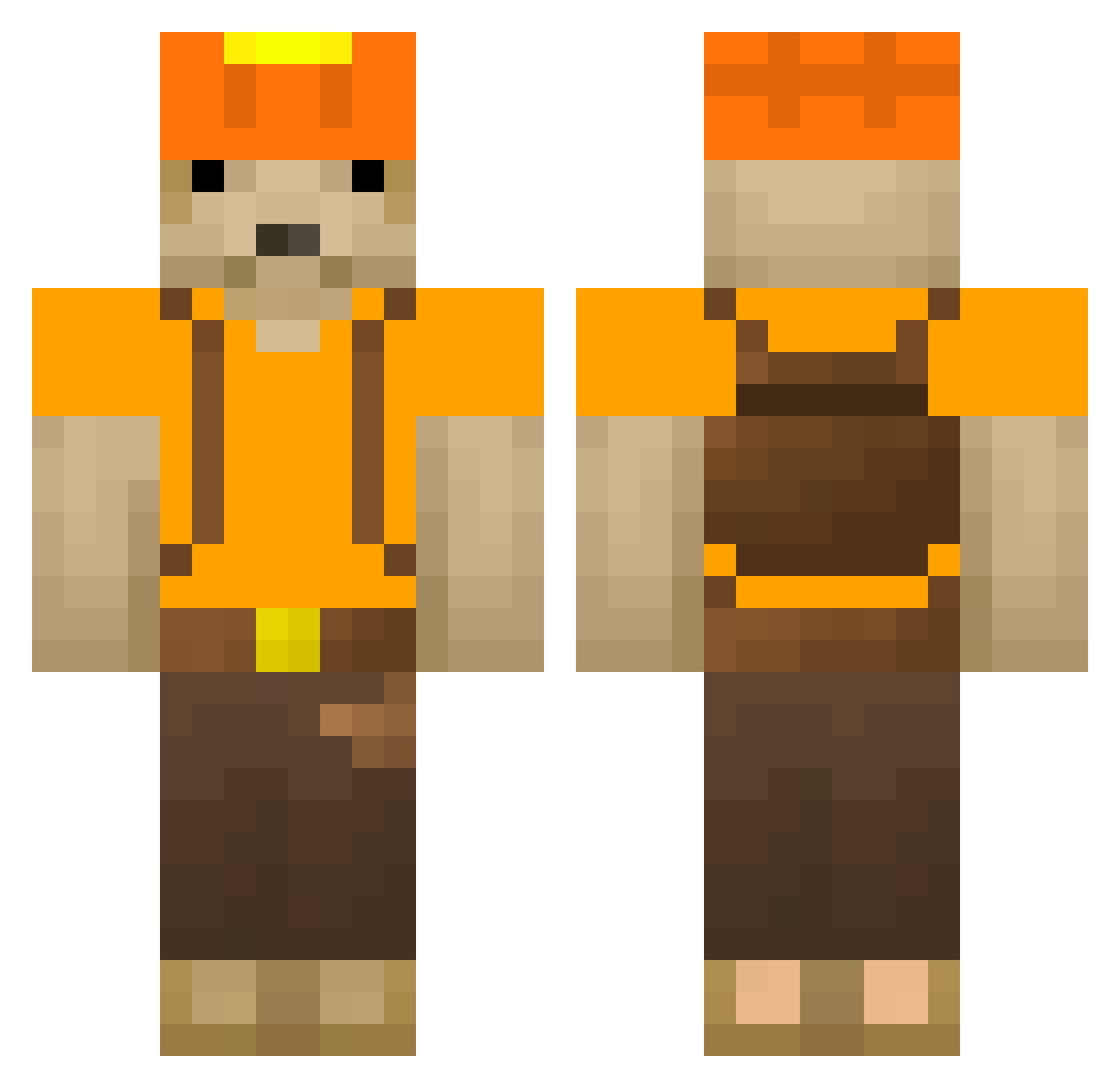 xbrunooooox Minecraft skin, front and back view