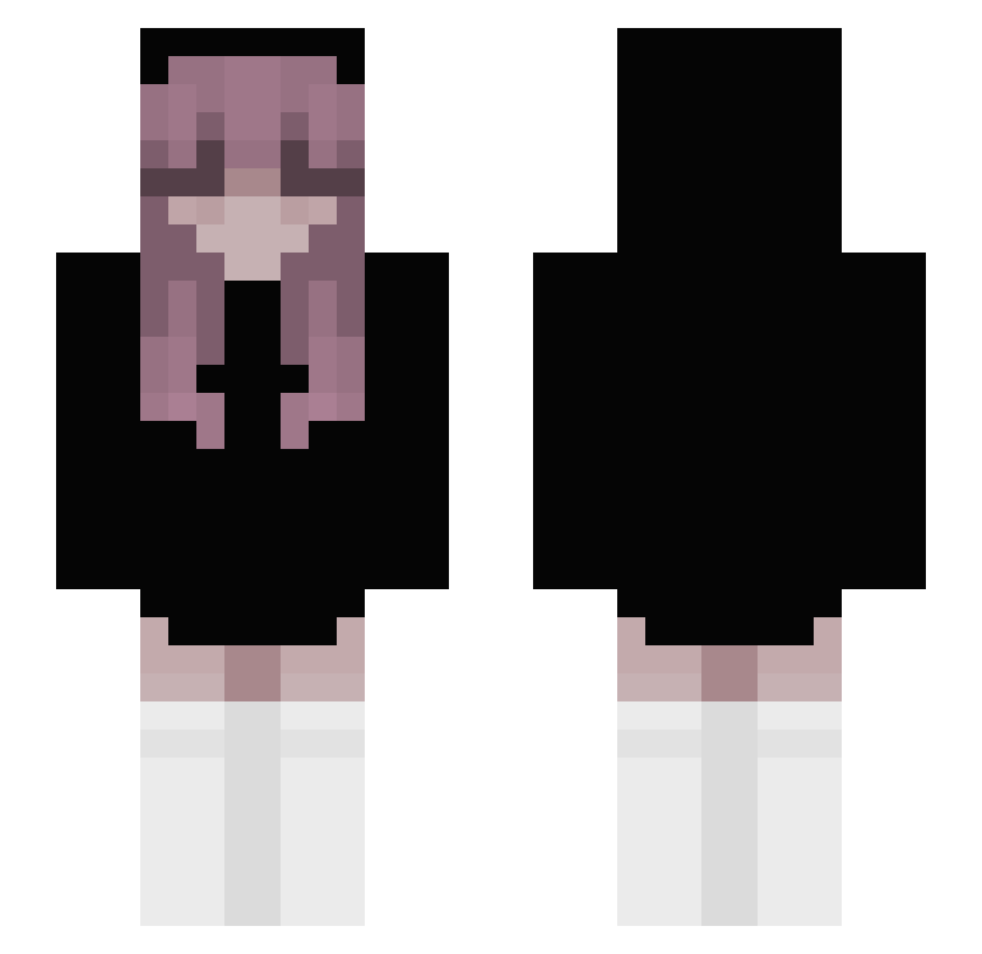 technoflowers Minecraft skin, front and back view
