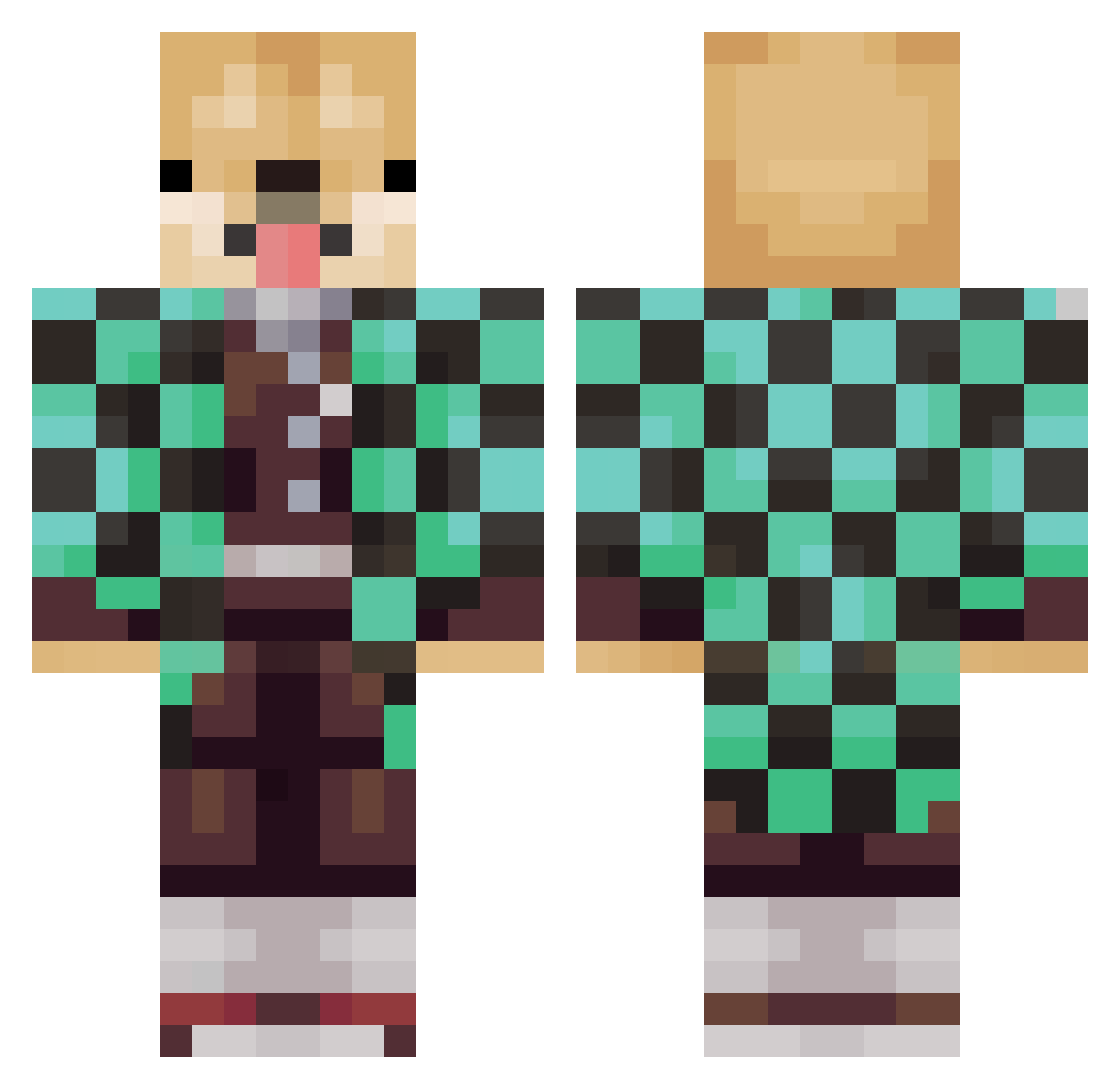 LightMoon23 Minecraft skin, front and back view