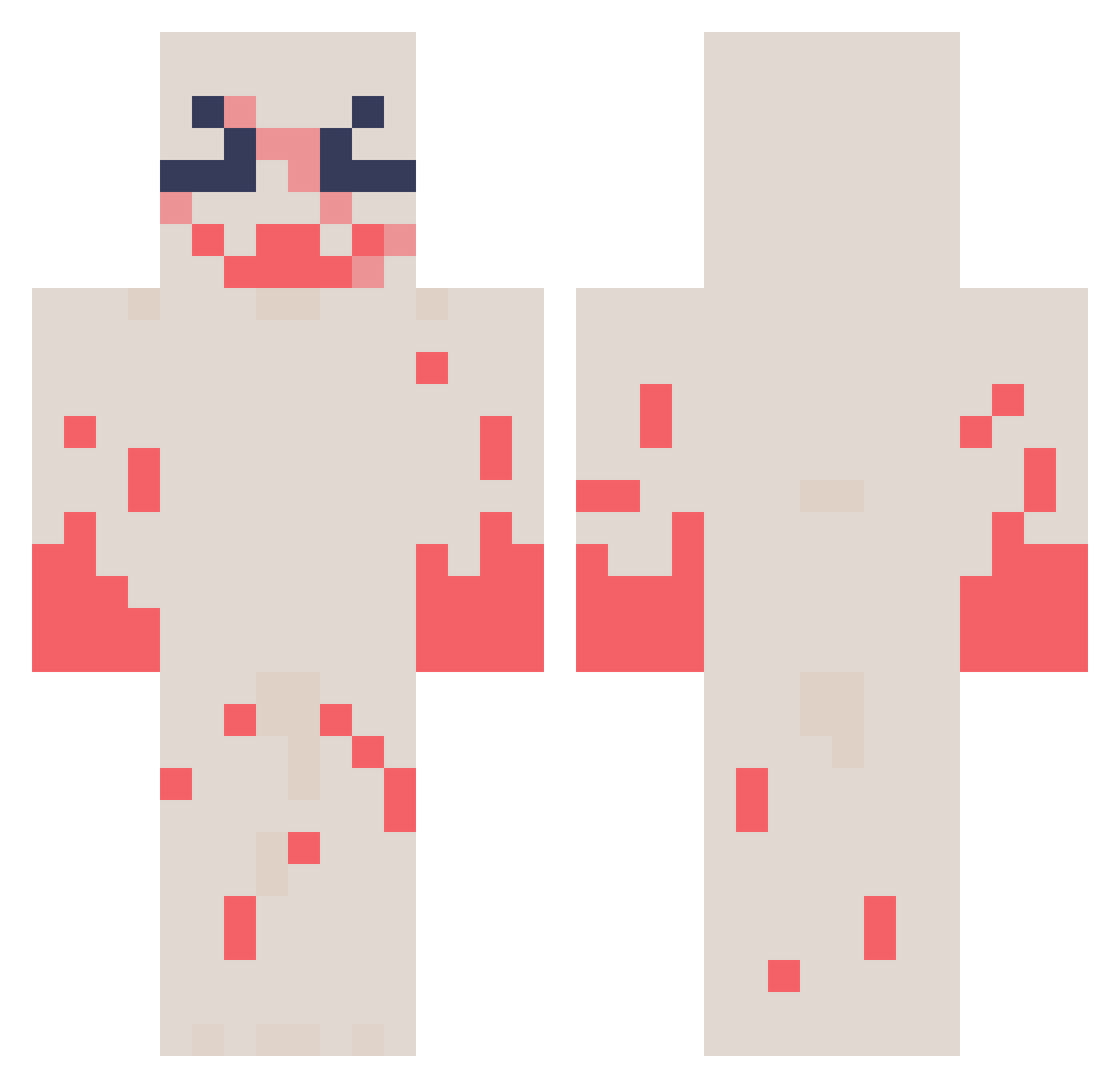 oneandonlyfreek Minecraft skin, front and back view