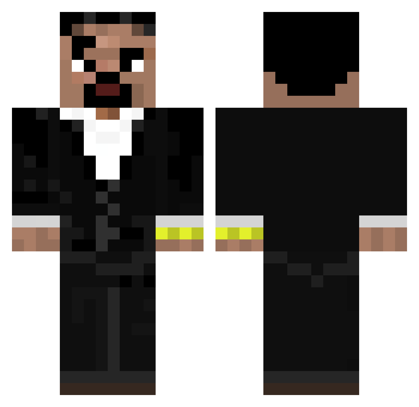 LUFOTE Minecraft skin, front and back view