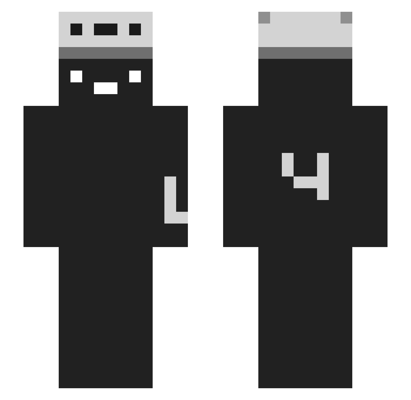 Rankzzy Minecraft skin, front and back view