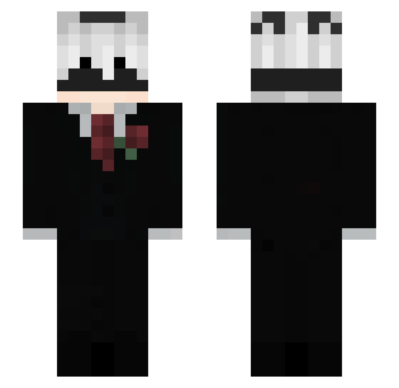 Ronked Minecraft skin, front and back view