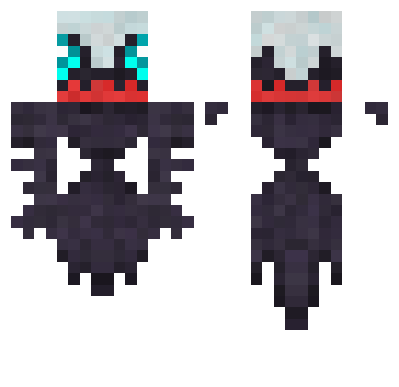 Aprevas Minecraft skin, front and back view