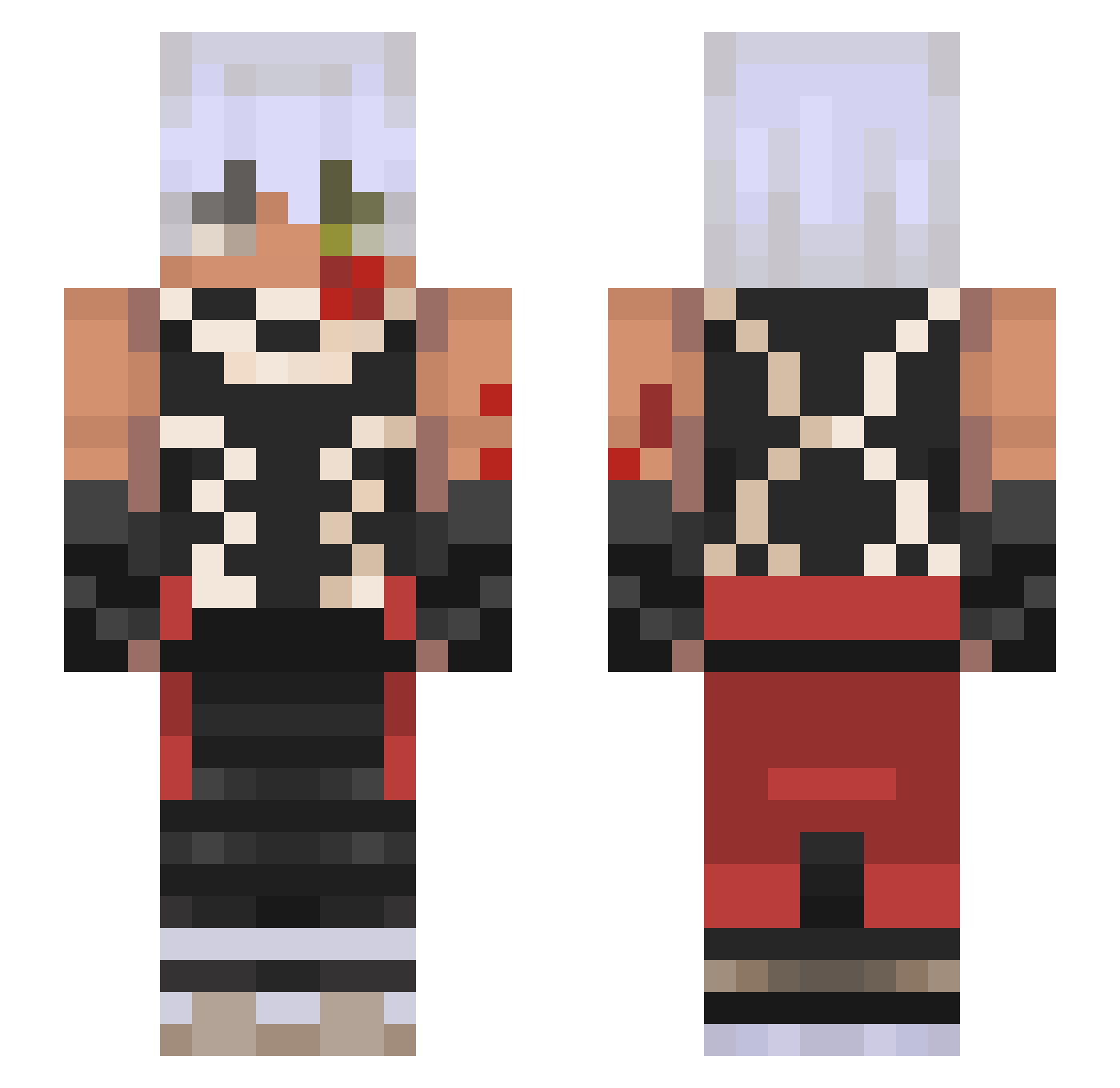 Bomer06 Minecraft skin, front and back view