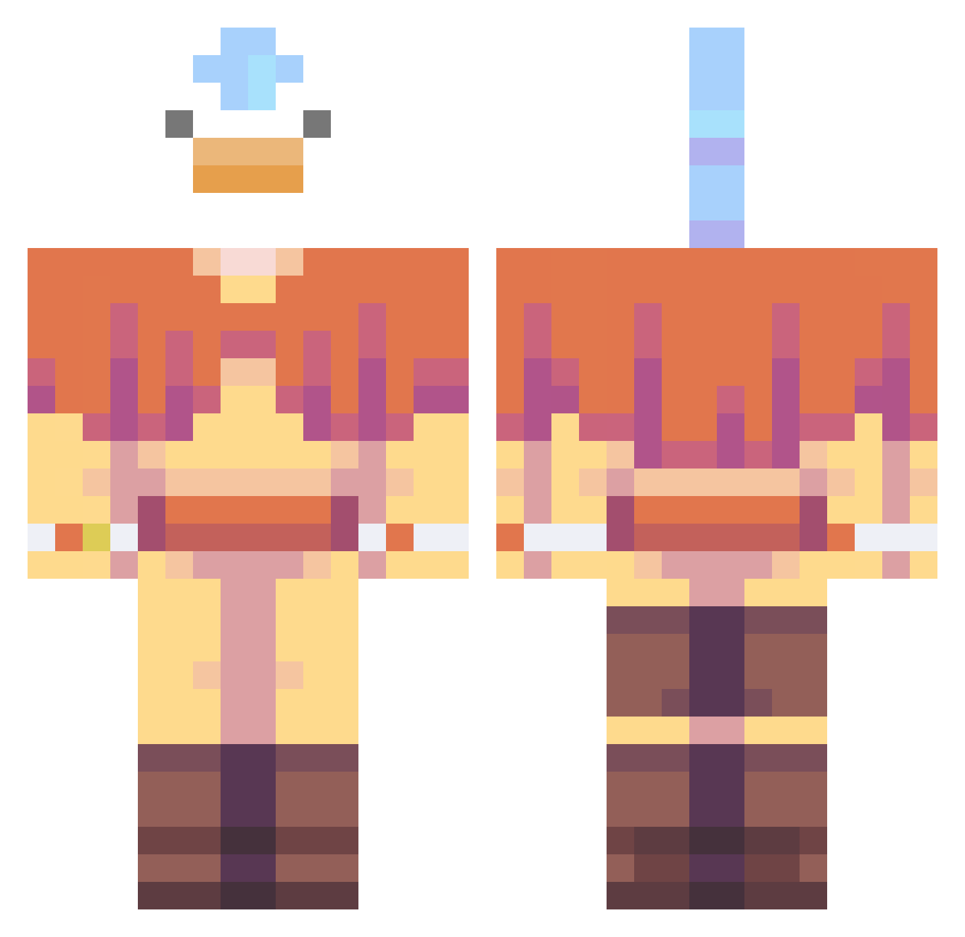 tod1g Minecraft skin, front and back view