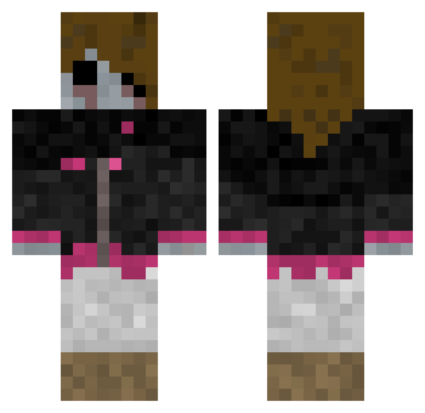 KaidenAire Minecraft skin, front and back view