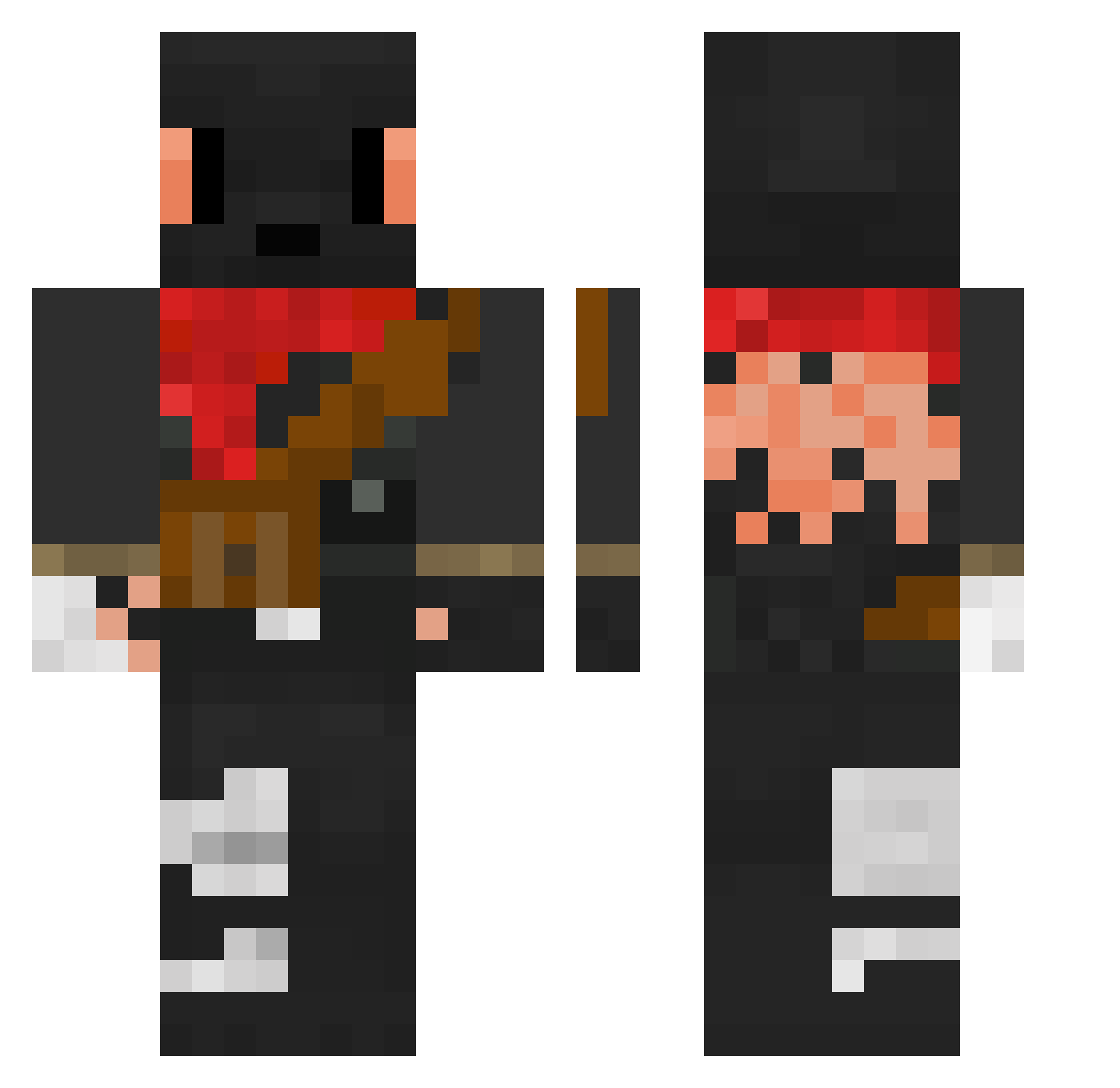 CuteGamerFox1 Minecraft skin, front and back view
