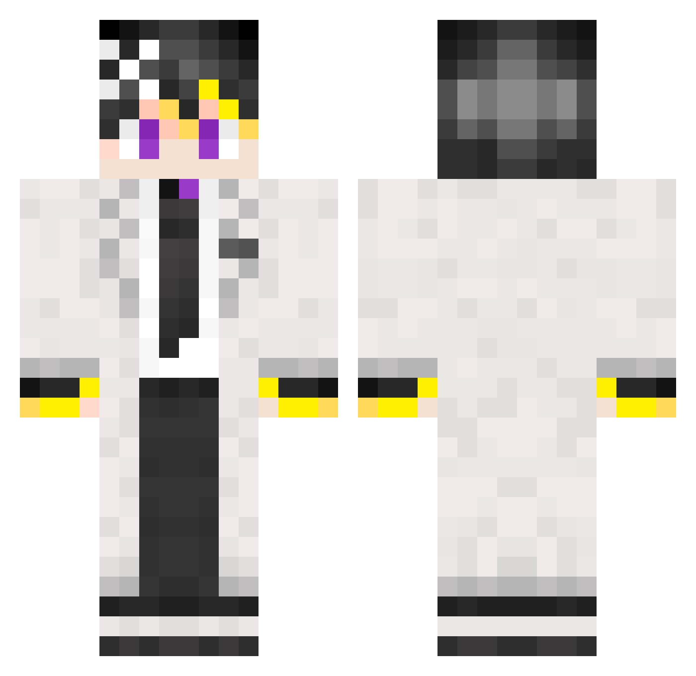 DeityCL Minecraft skin, front and back view