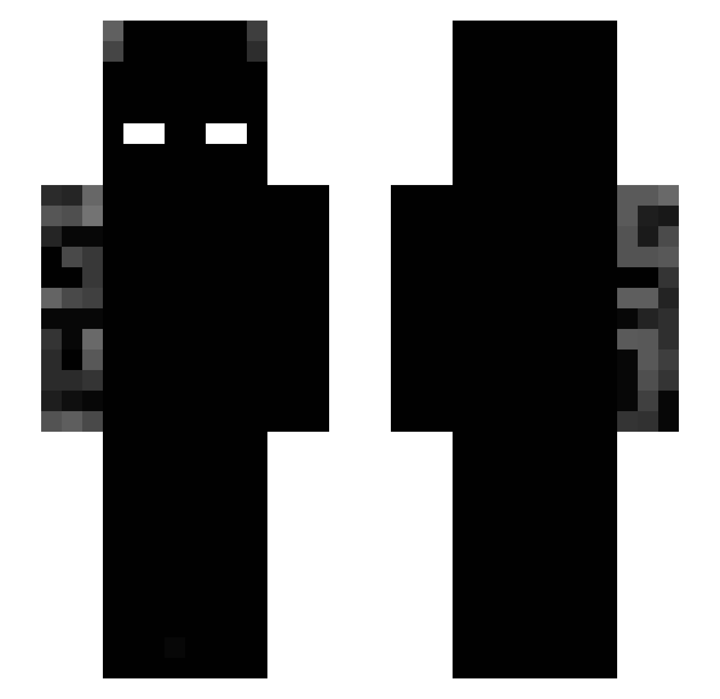 LowLava Minecraft skin, front and back view