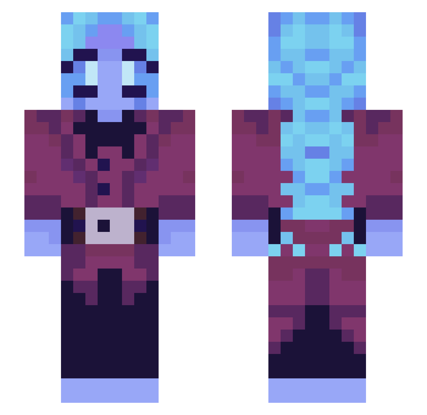 MoonChild_77 Minecraft skin, front and back view