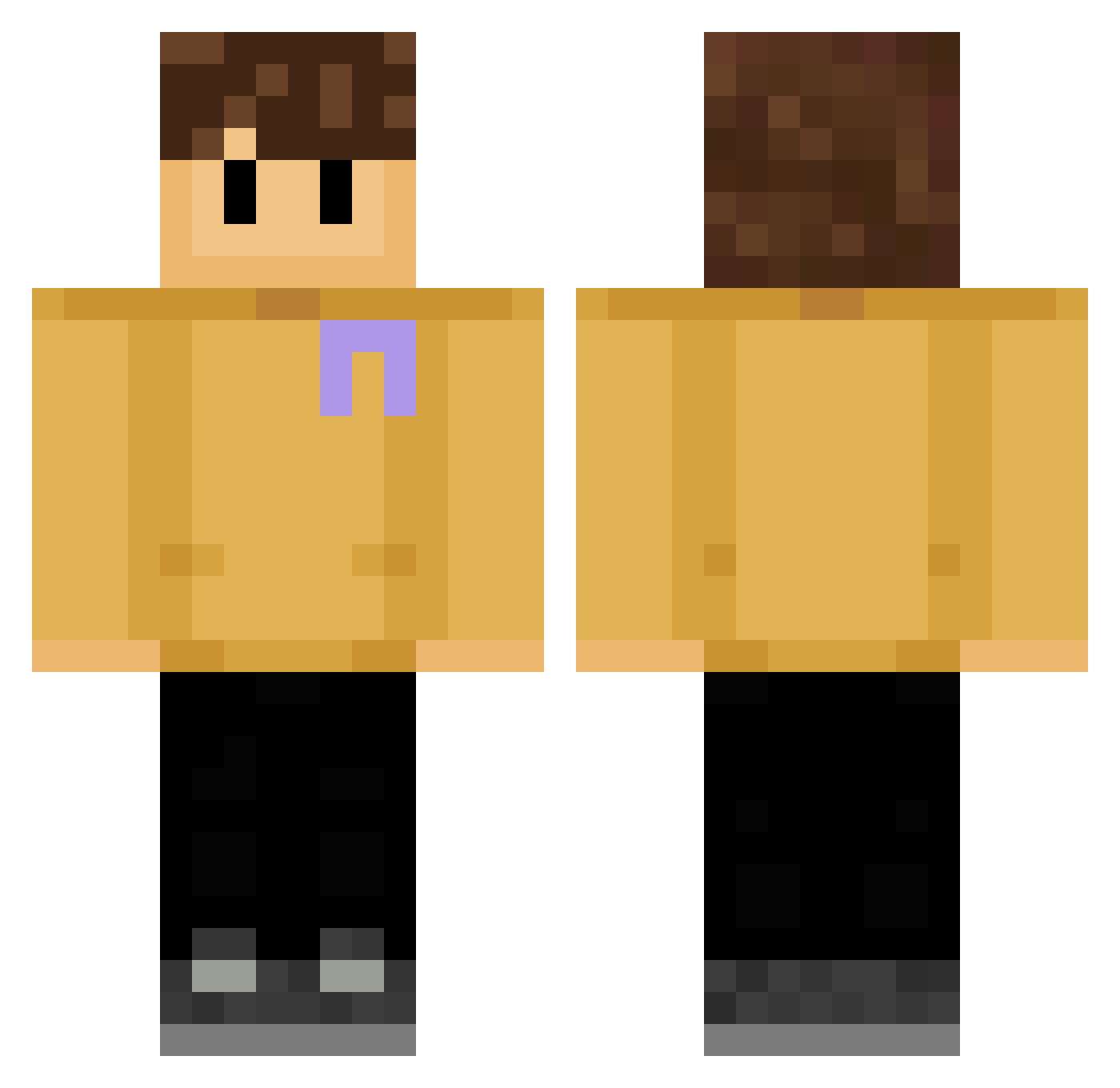 WilburSoot Minecraft skin, front and back view