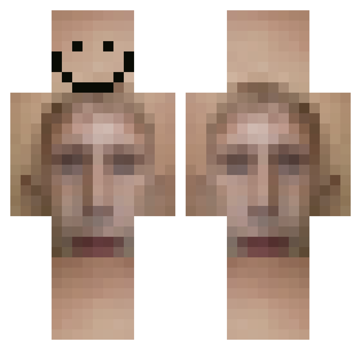 NABS74 Minecraft skin, front and back view