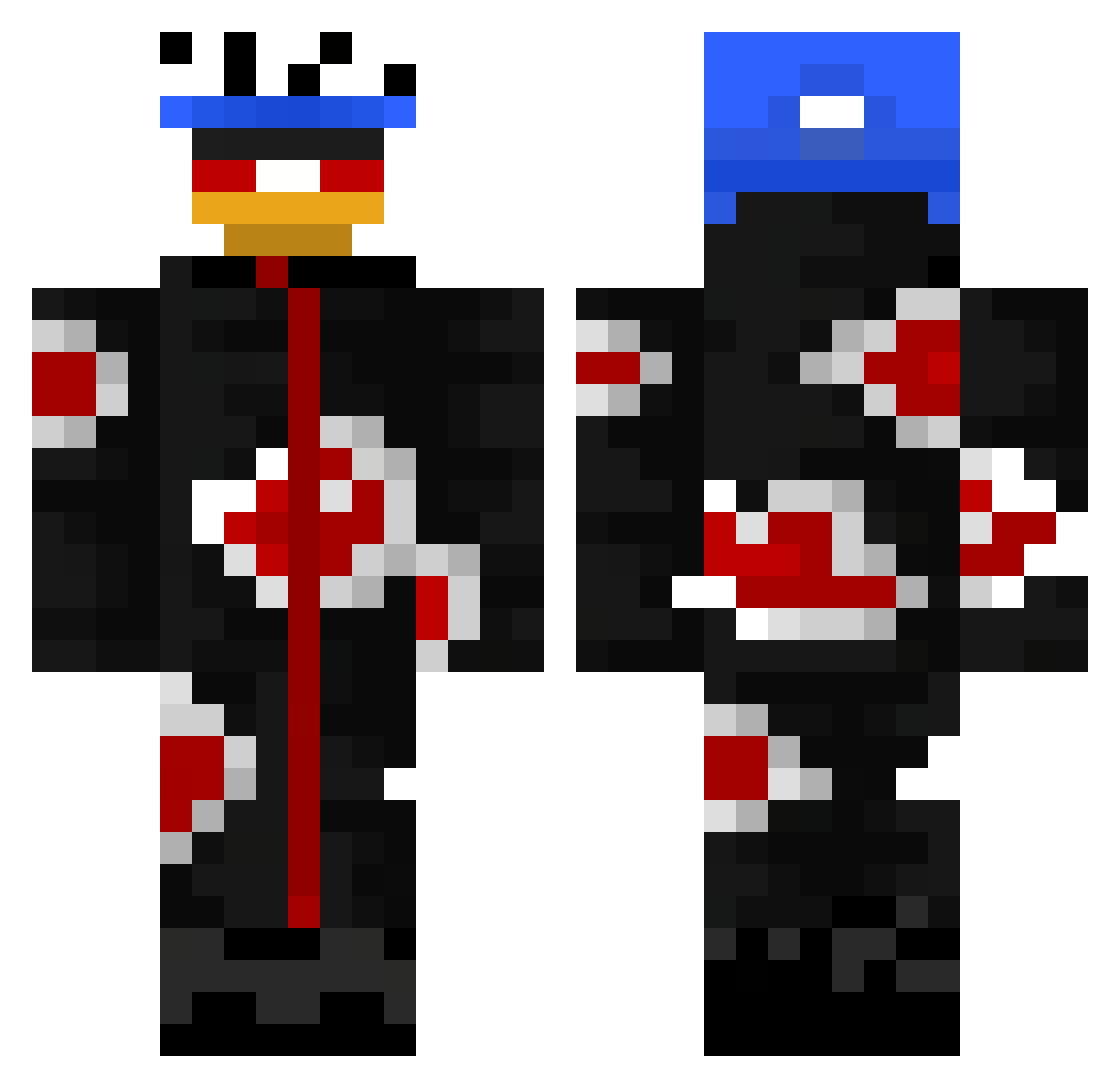 Porzell Minecraft skin, front and back view