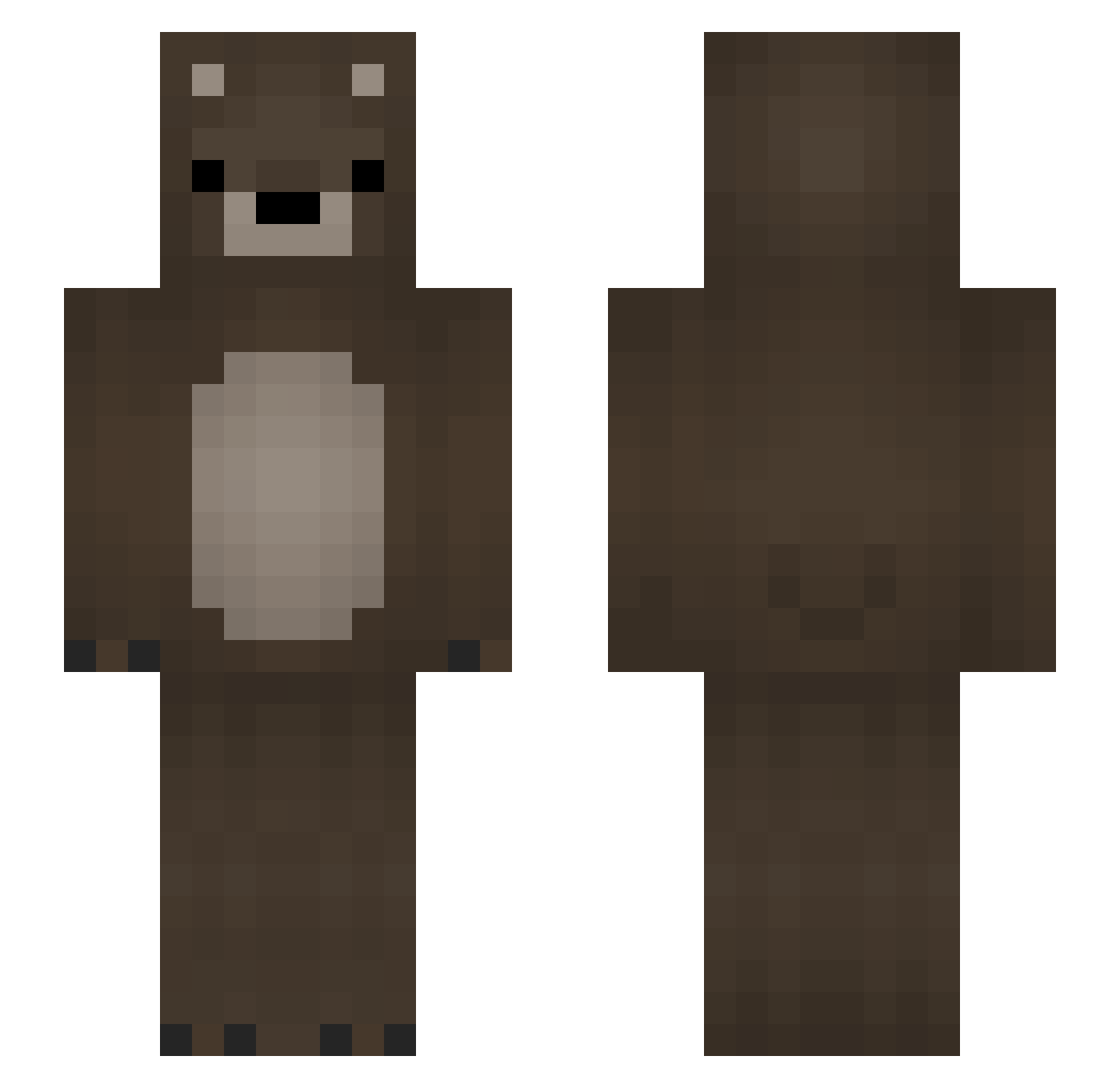 Saikimi Minecraft skin, front and back view