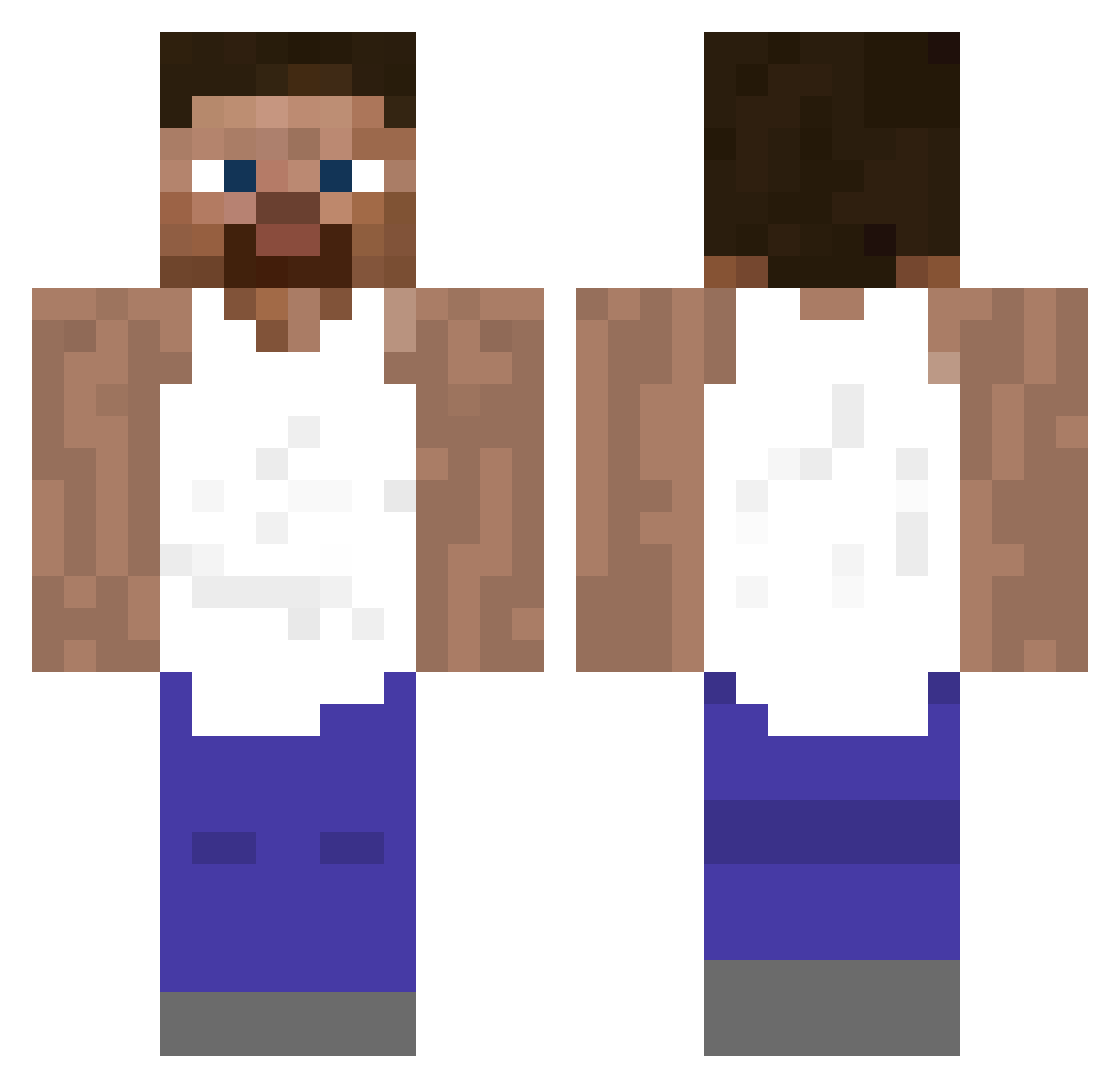 woxxir Minecraft skin, front and back view