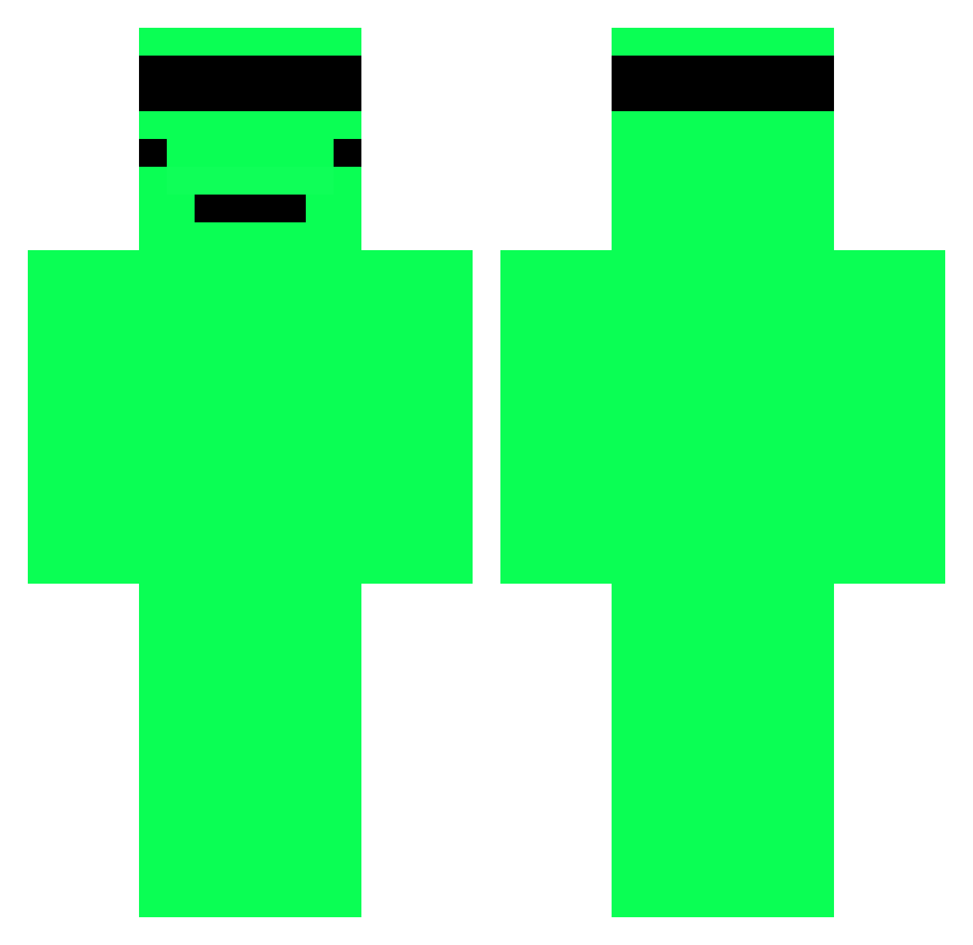 wiisleep Minecraft skin, front and back view