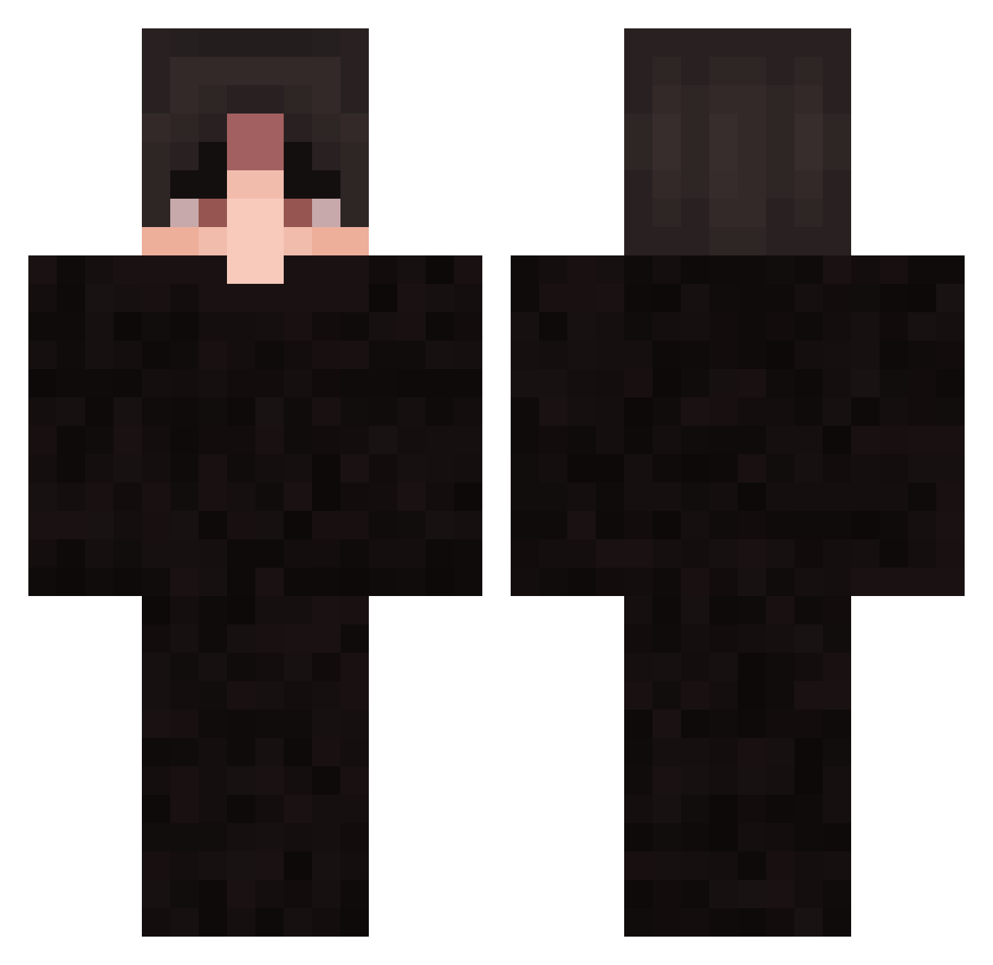 TriButer Minecraft skin, front and back view