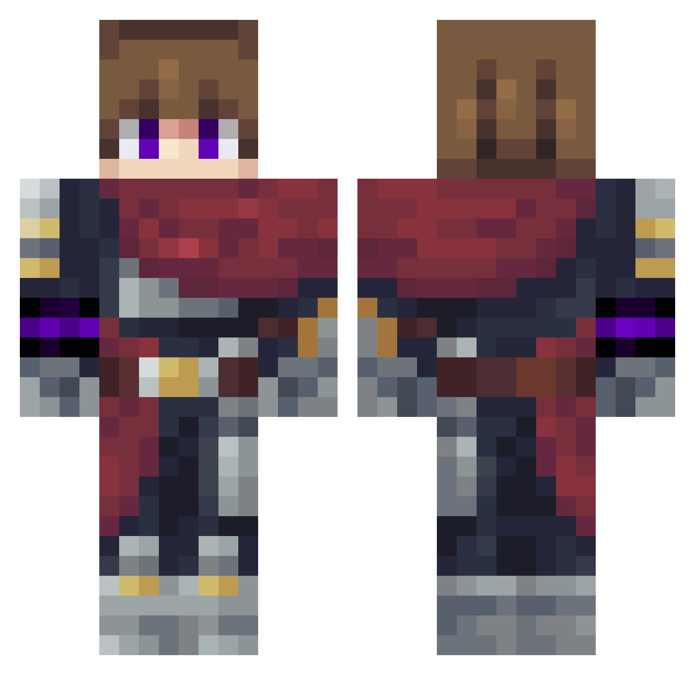 RhinosarusRex Minecraft skin, front and back view