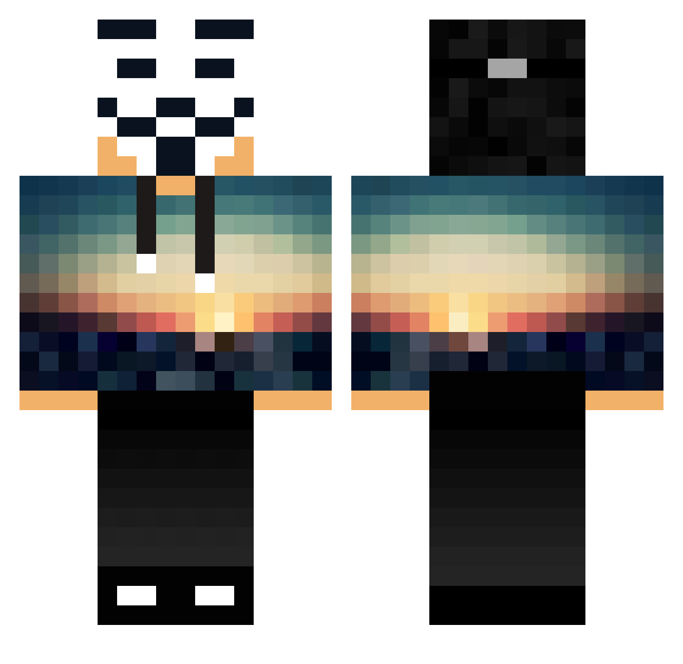 Faell222 Minecraft skin, front and back view