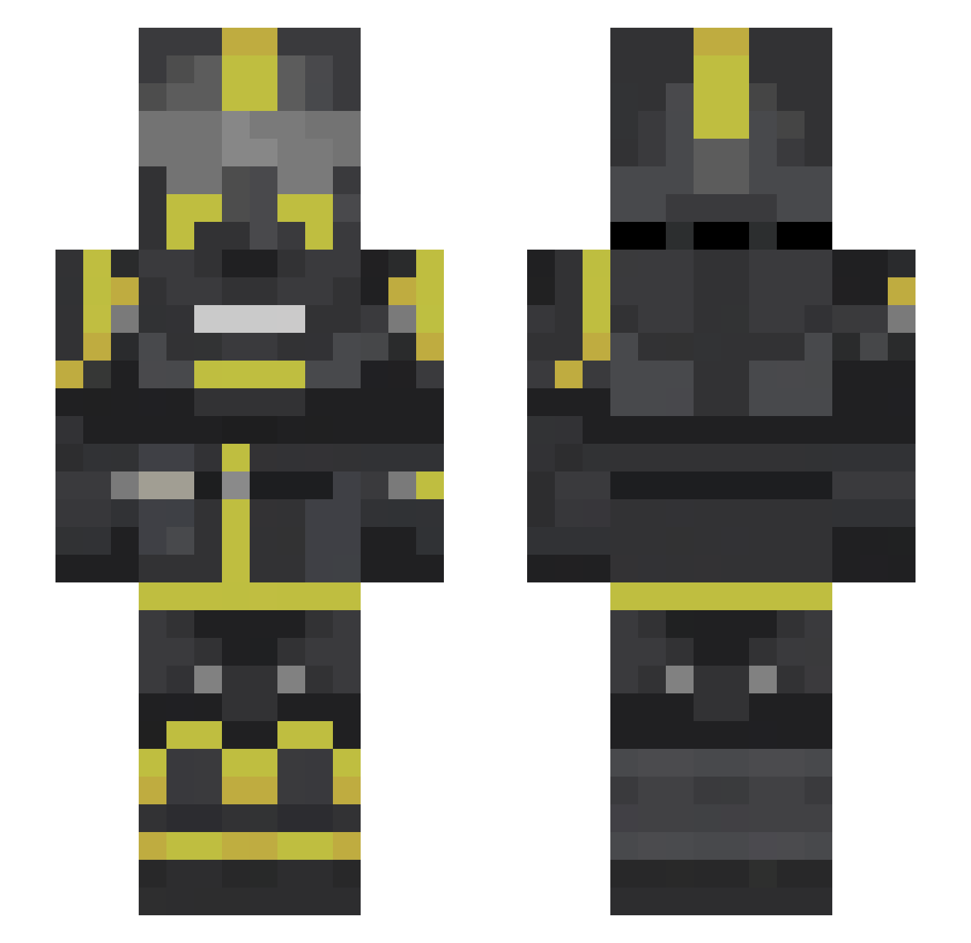 Shortlove Minecraft skin, front and back view