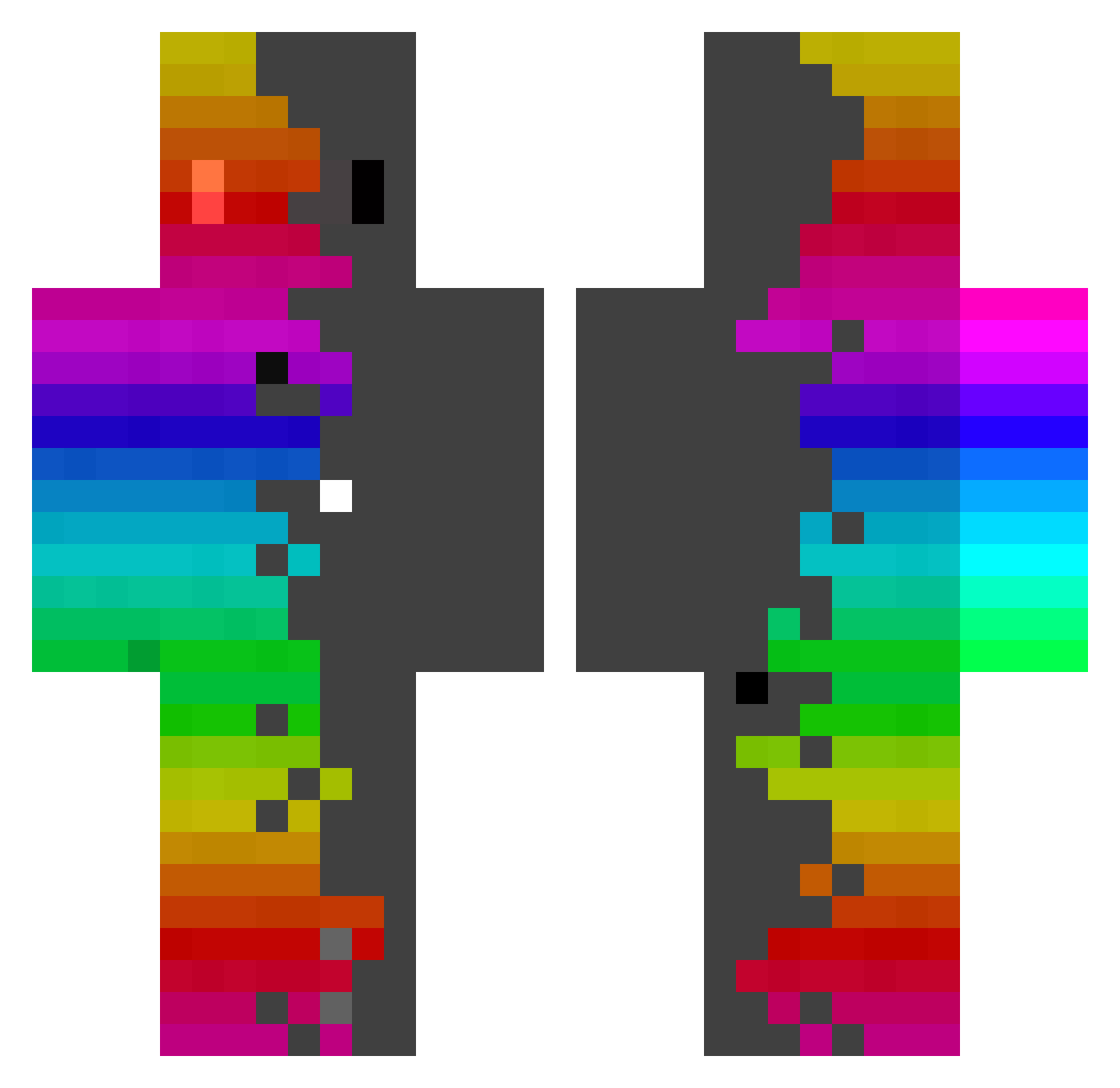 Trexezn Minecraft skin, front and back view