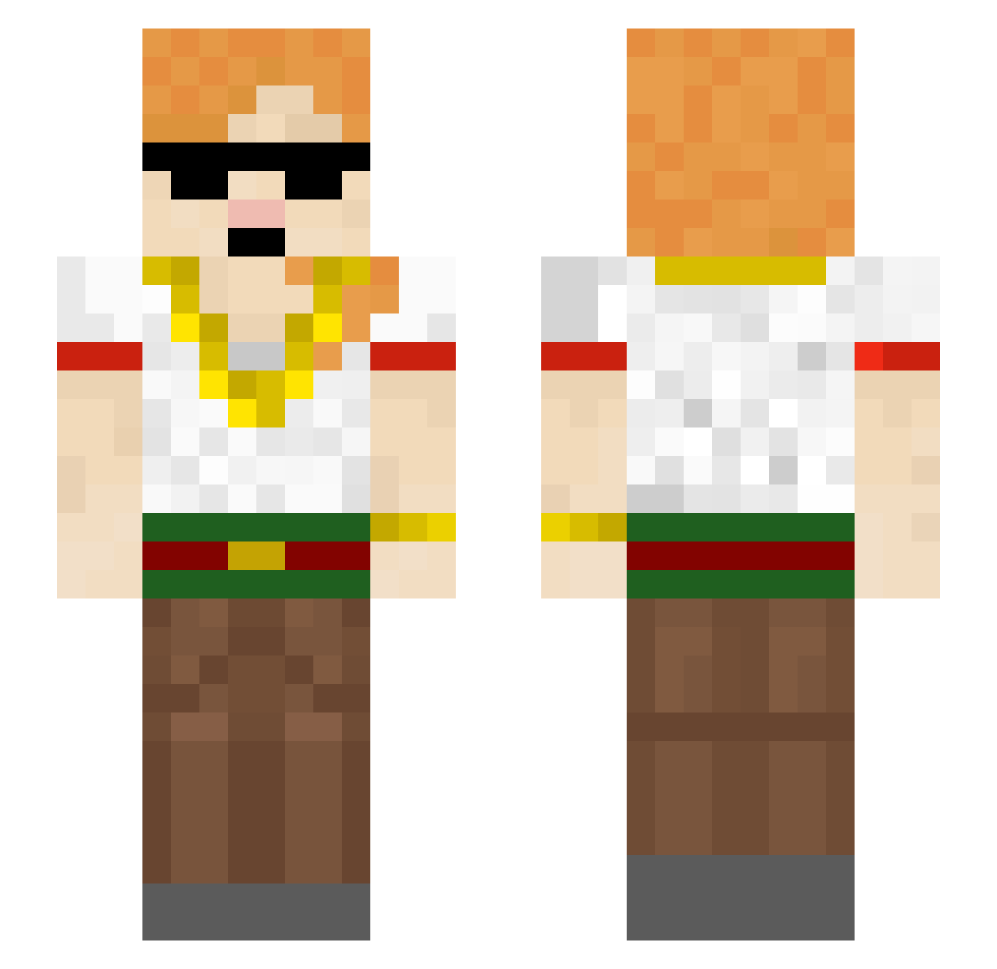 ykeo Minecraft skin, front and back view