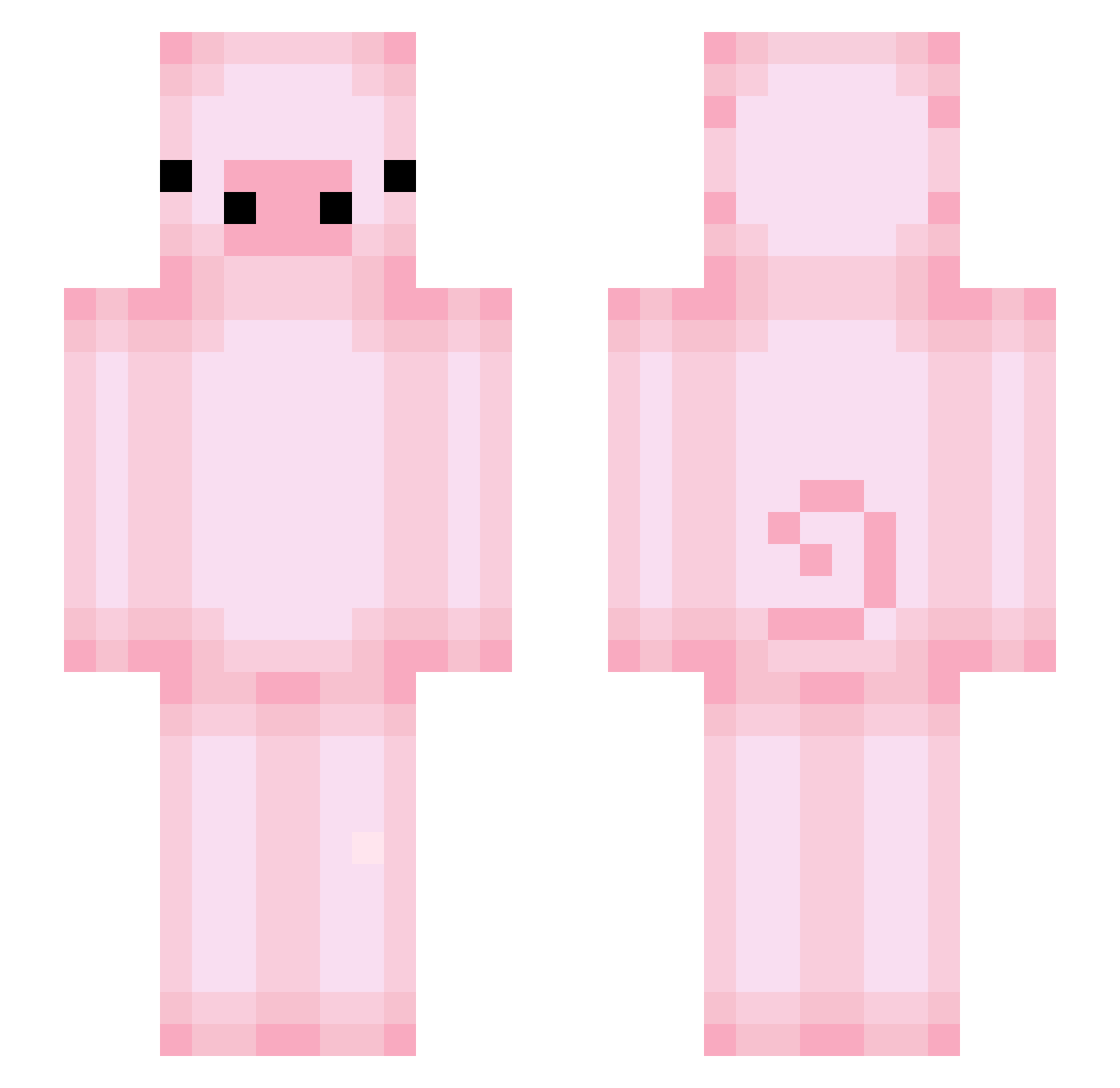 thomuhs Minecraft skin, front and back view