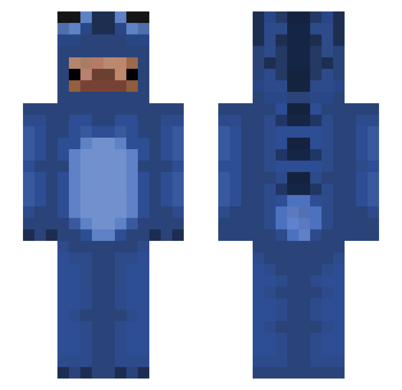 Yucking Minecraft skin, front and back view